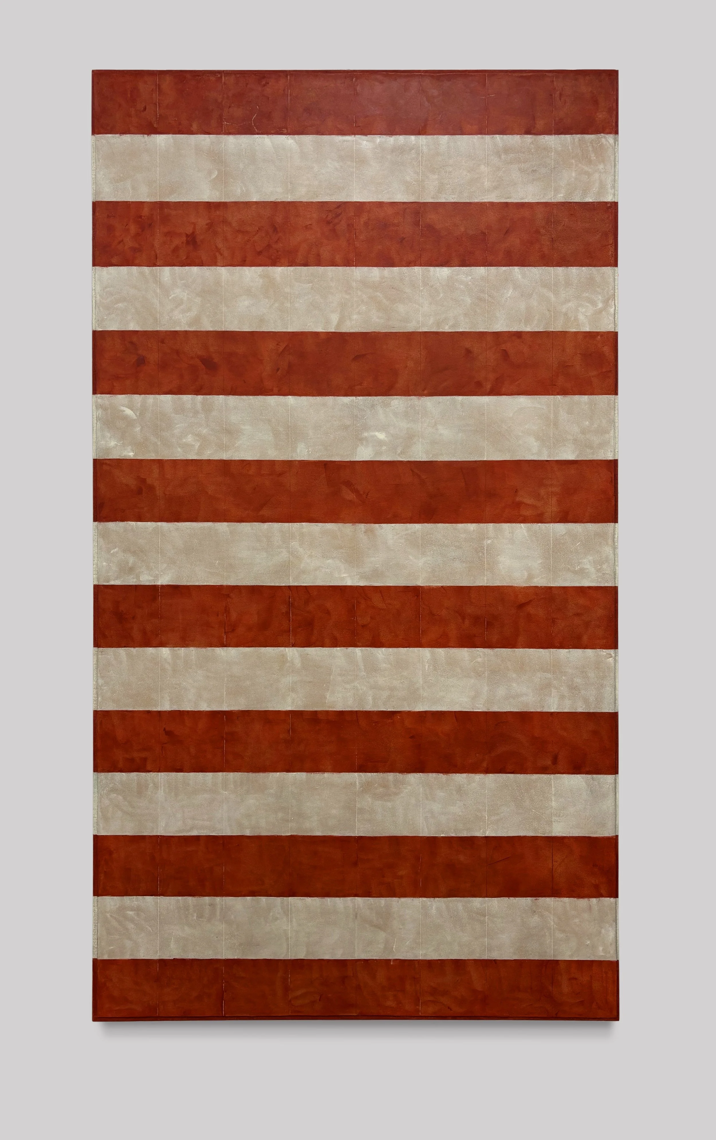 Sienna, 2026.  Encaustic on cowhide mounted on linen. 60" x 32"