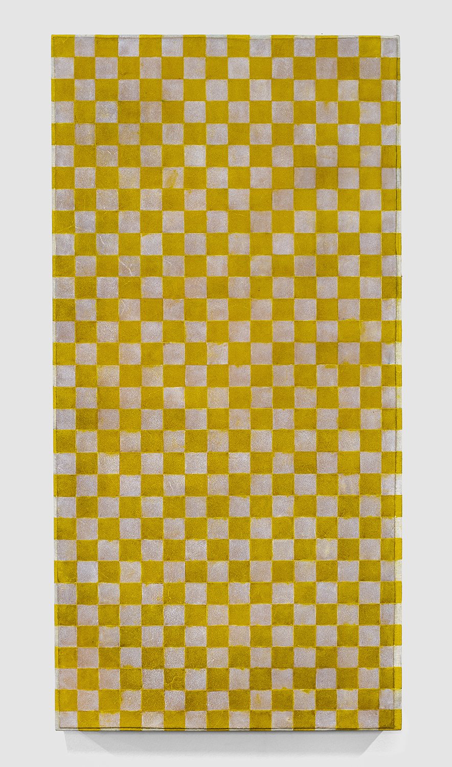 TBD, 2026. Encaustic on cowhide on linen. 16" x 32"