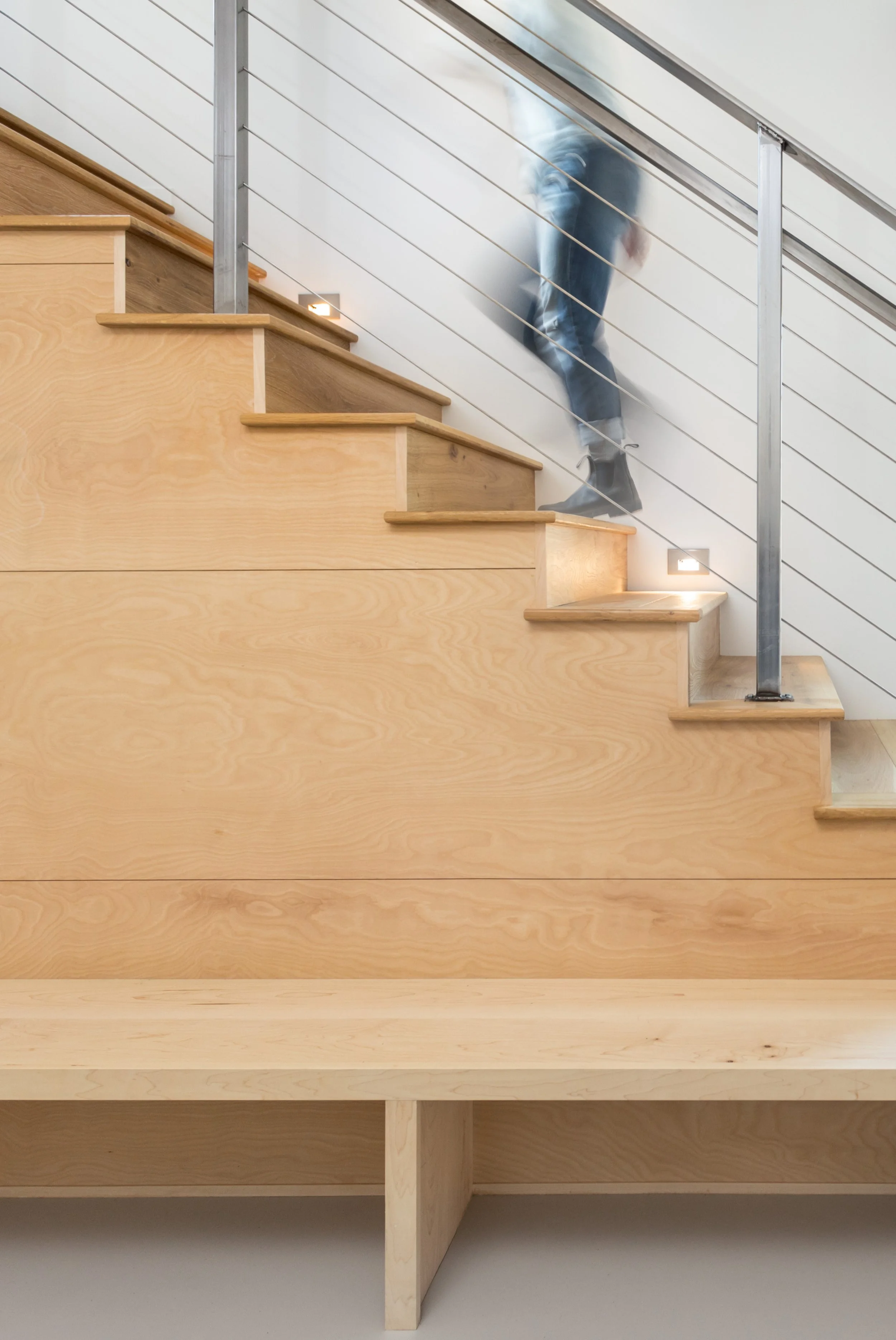 Stair details at the Serene Lakes cabin