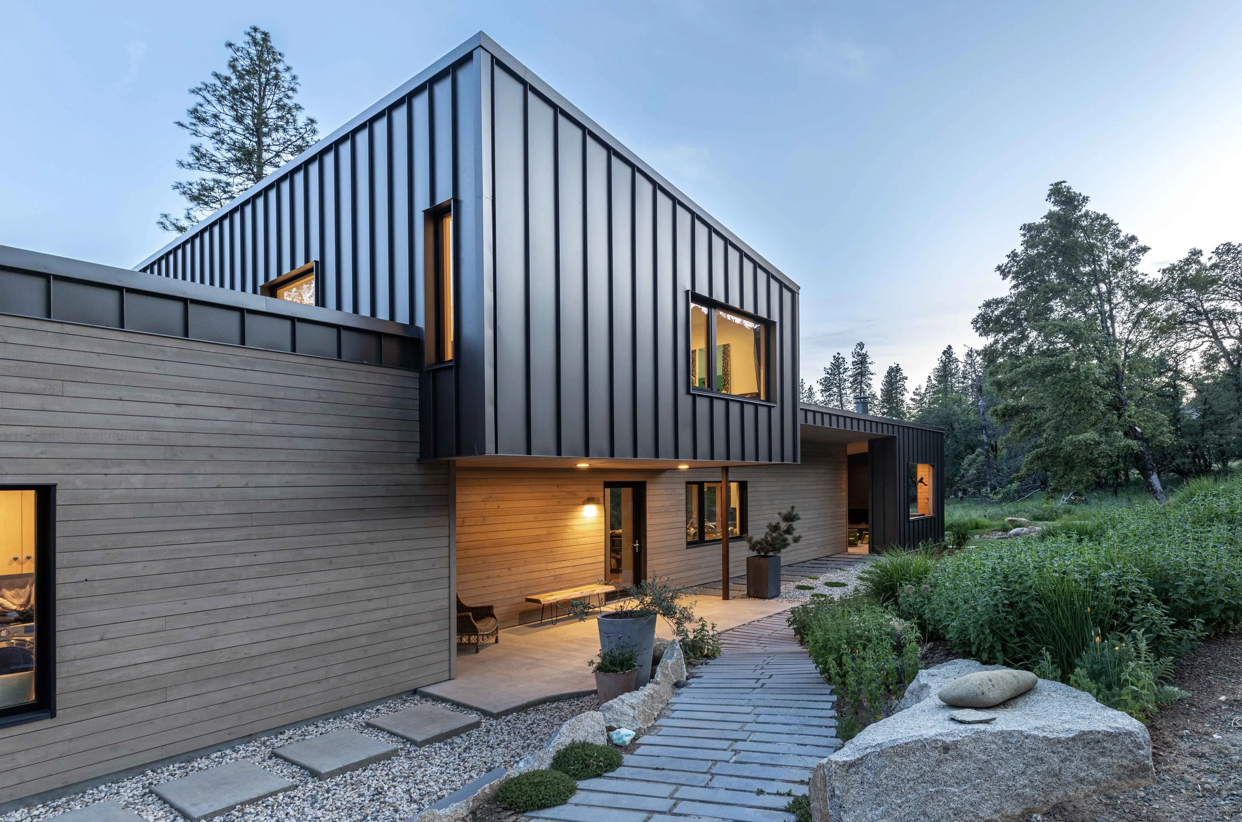 Modern design-build home with vertical metal cladding and passive house performance standards, Atmosphere Design Build, Northern California