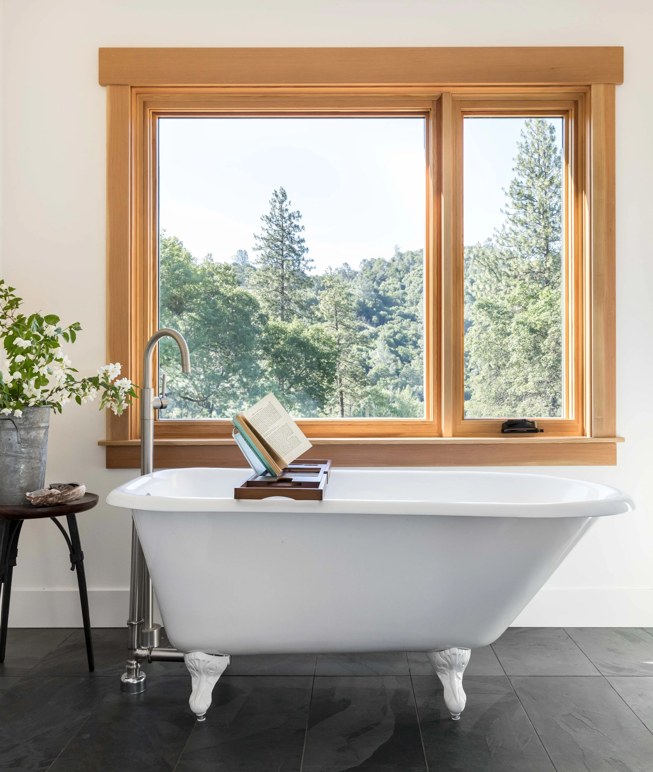 A bathrub for relaxing in the Meadow View modern farmhouse