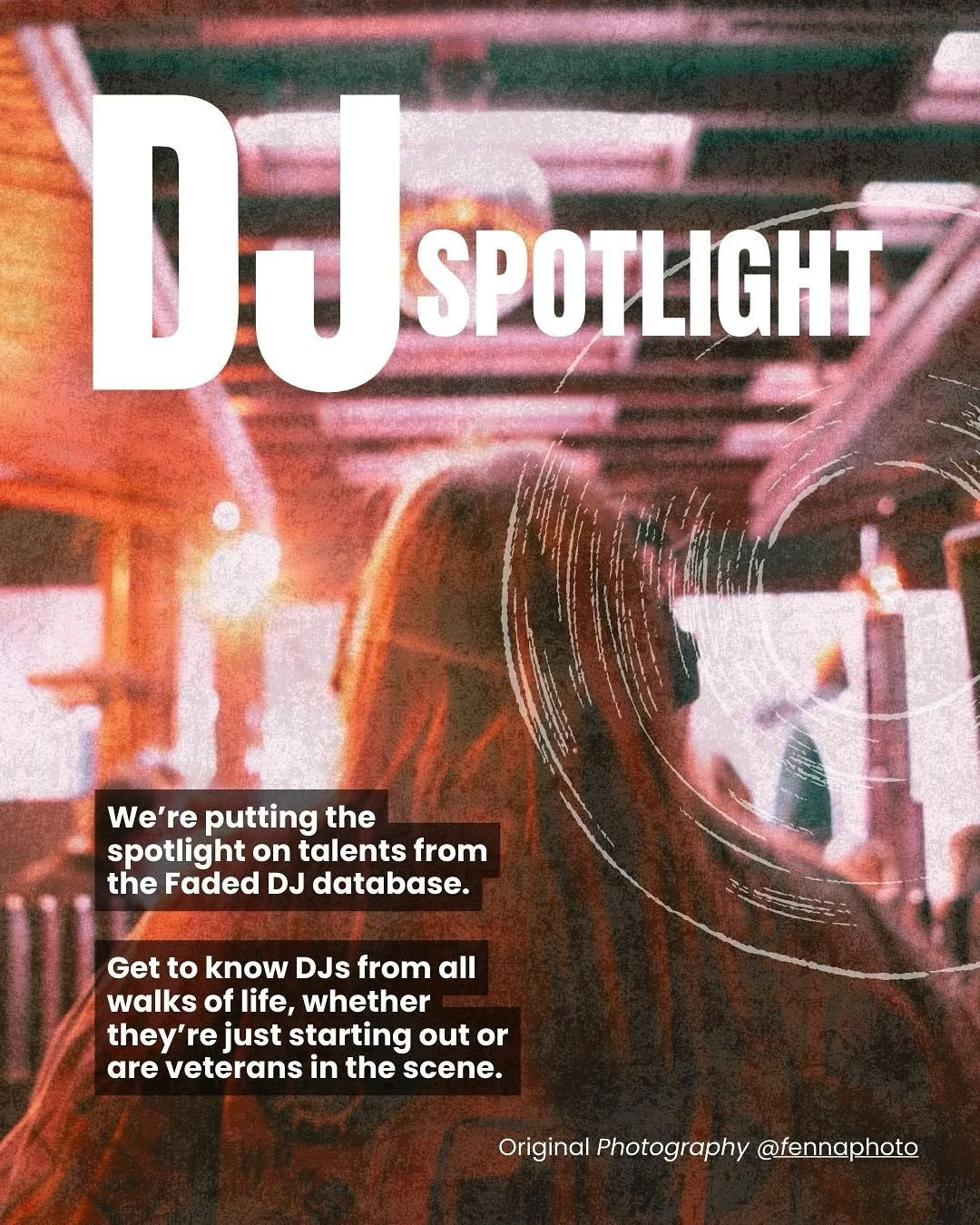 Every month in The Faded Scene digital zine, we spotlight 4 DJs you need on your radar 🔦🎧

For September, we&rsquo;re shining a light on:
@bmwomansound
@parra_vie_music
@soduncan
@ttam_music

Get to know their sounds, stories, and what makes them s