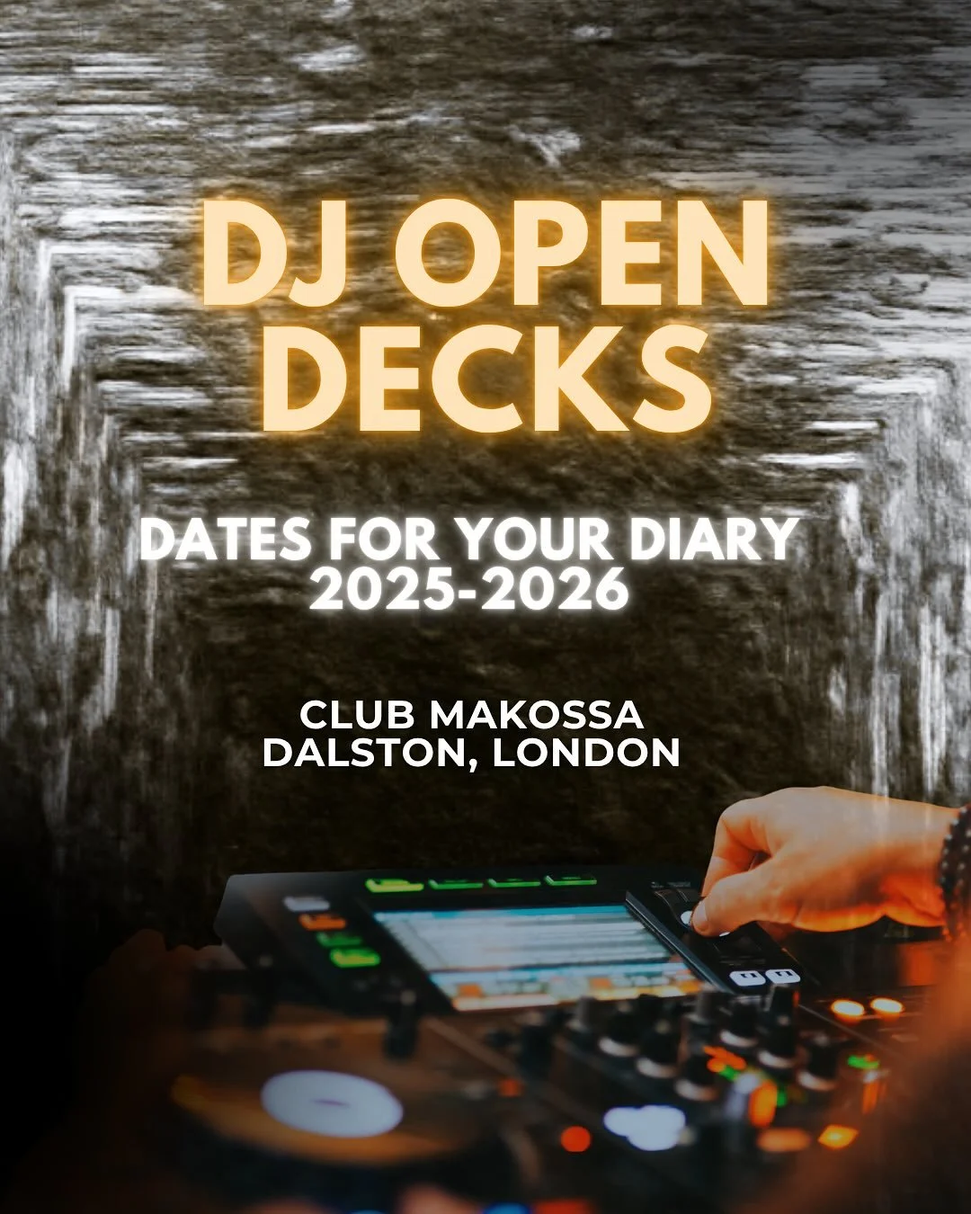 Put these dates into the calendar. We&rsquo;ve got open decks planned in to cater to every diverse sounds and DJs. Each event will be hosted by different brands so give them a follow and read how it works. Most are sign ups on the night so get in on 