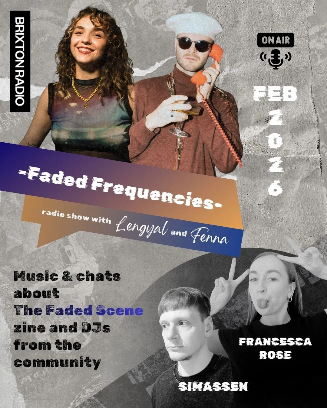 Welcome back to our FEB 2026 program for @brixtonradiolive. 

FADED FREQUENCIES
Hosted by @lengyal.music and @fennaphoto

This show celebrates the entire underground culture with fresh perspectives on the music industry, diving deeper into articles, 