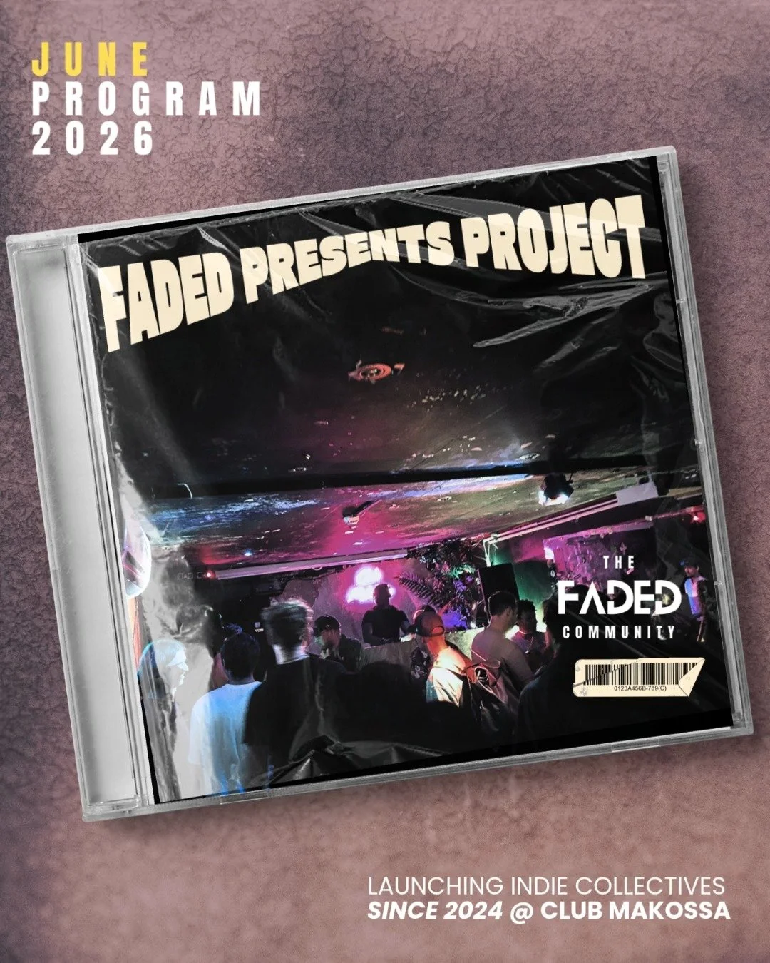 Welcome to the June program of the FADED PRESENTS PROJECT. We&rsquo;ve been helping indie promoters and developing collectives since 2024! Here&rsquo;s a fresh new look at a brand new program.

All events are guided by @thefadedcommunity and supporte
