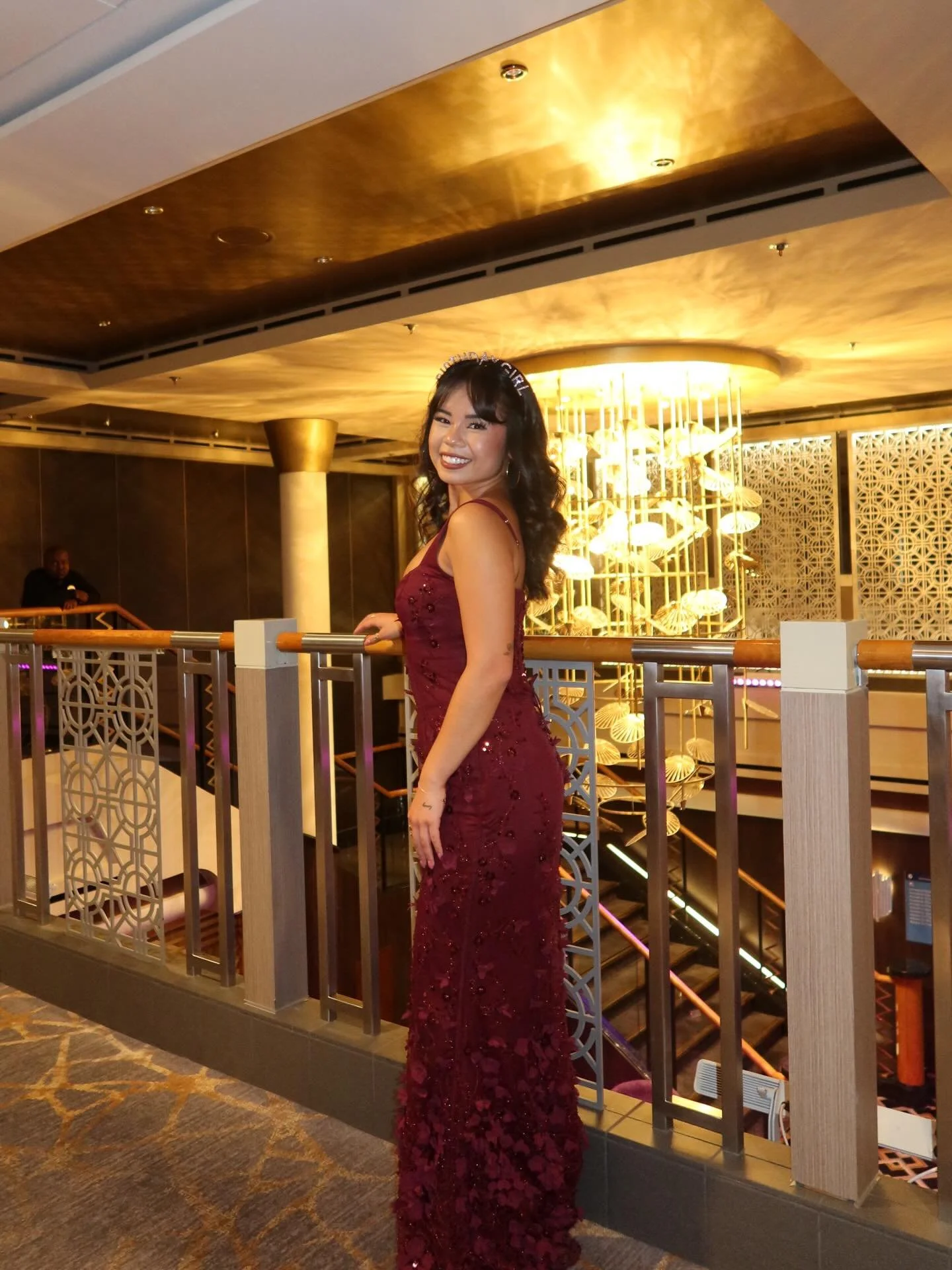 there&rsquo;s only one reason to wear a floor length gown to Teppanyaki 

2/2