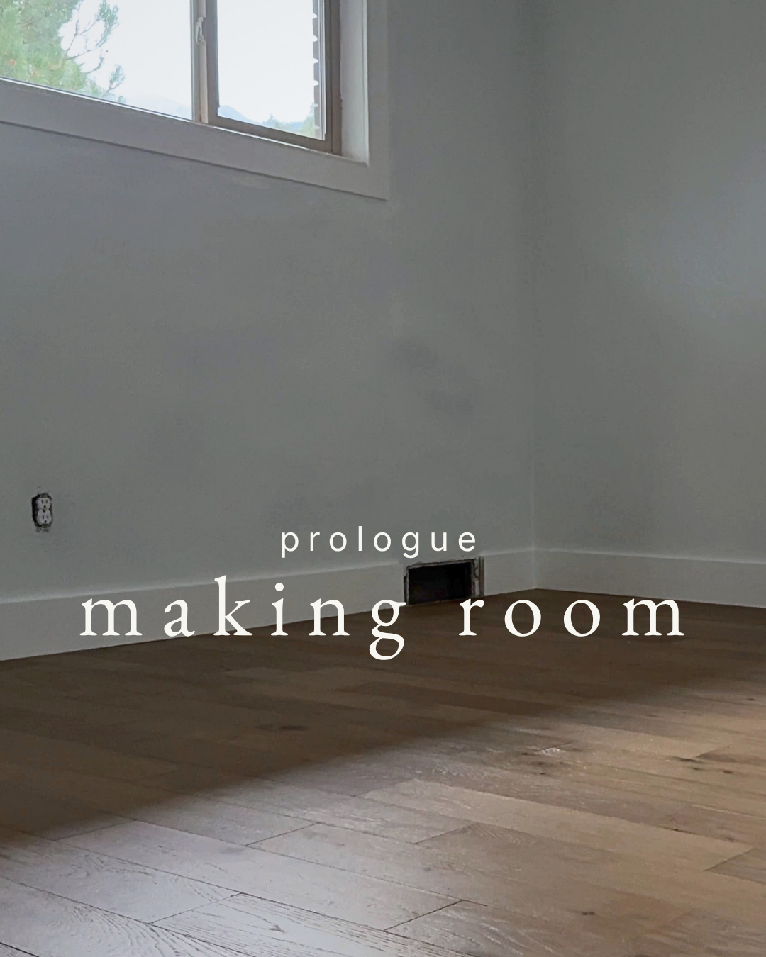 empty guest room with white walls before the makeover begins