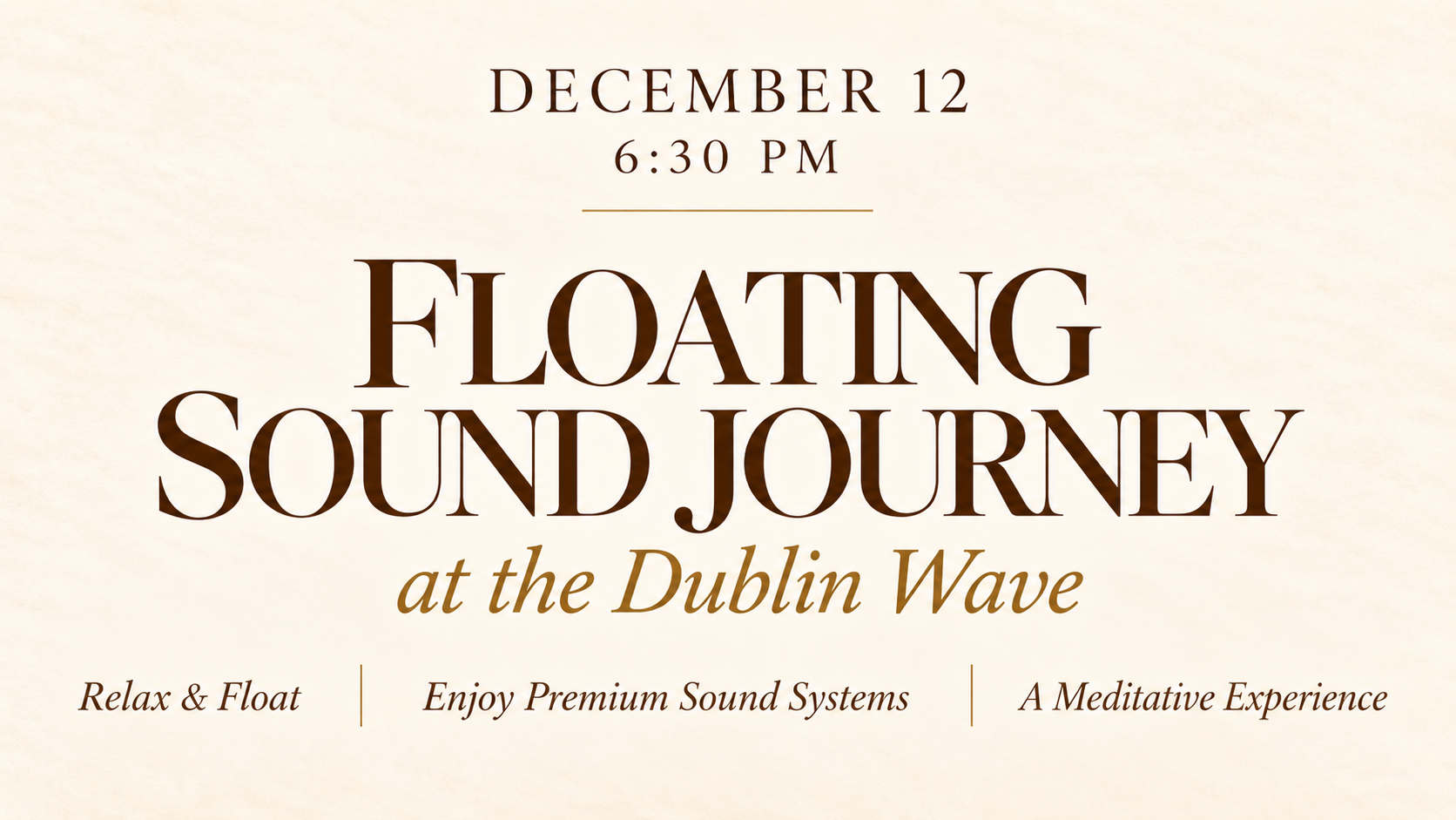 Floating Sound Journey at The Dublin Wave