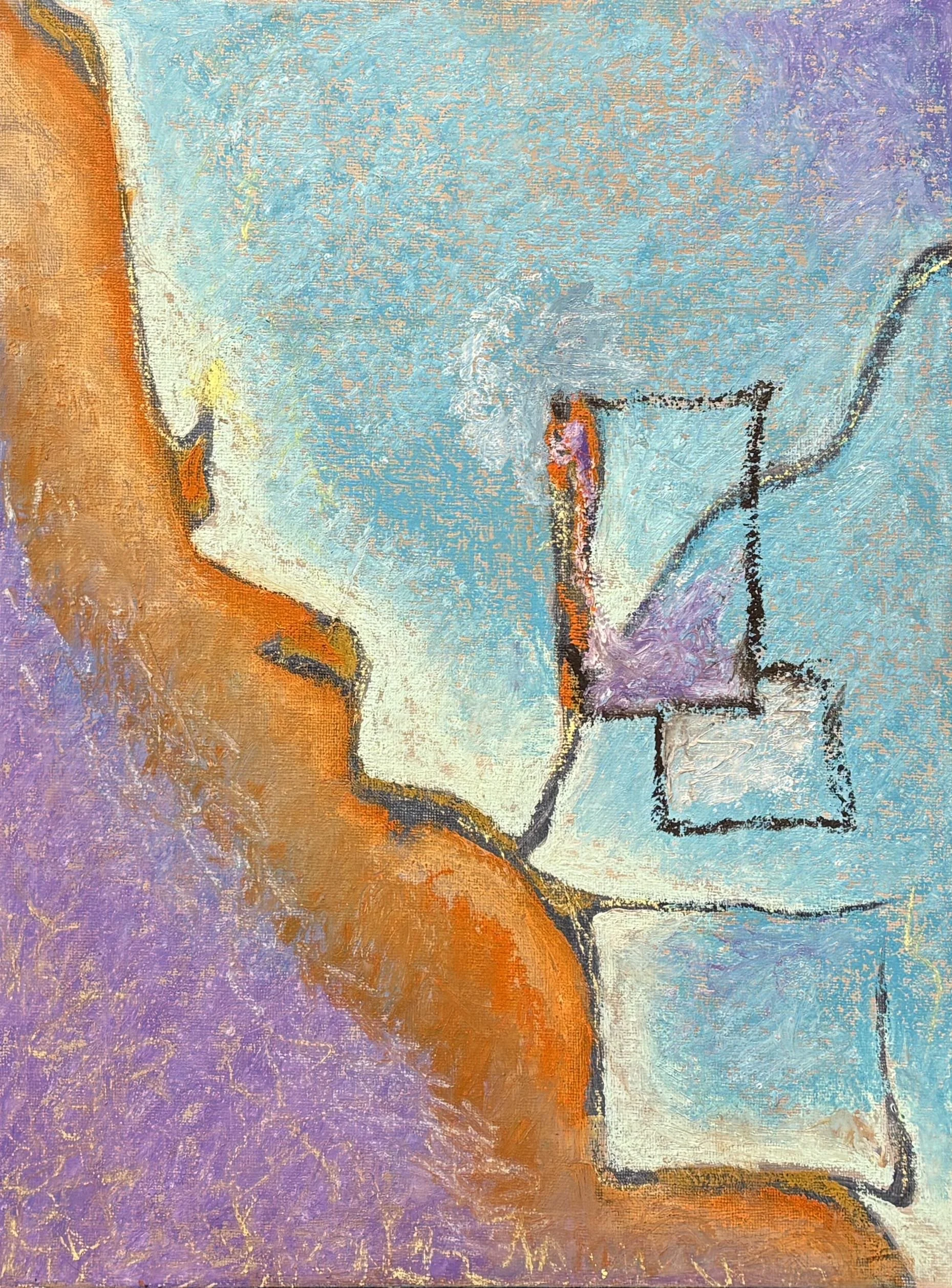 “Ultraviolet Shore”/December 2025/16” x 12”/Oil paint and oil sticks on canvas panel/ $225