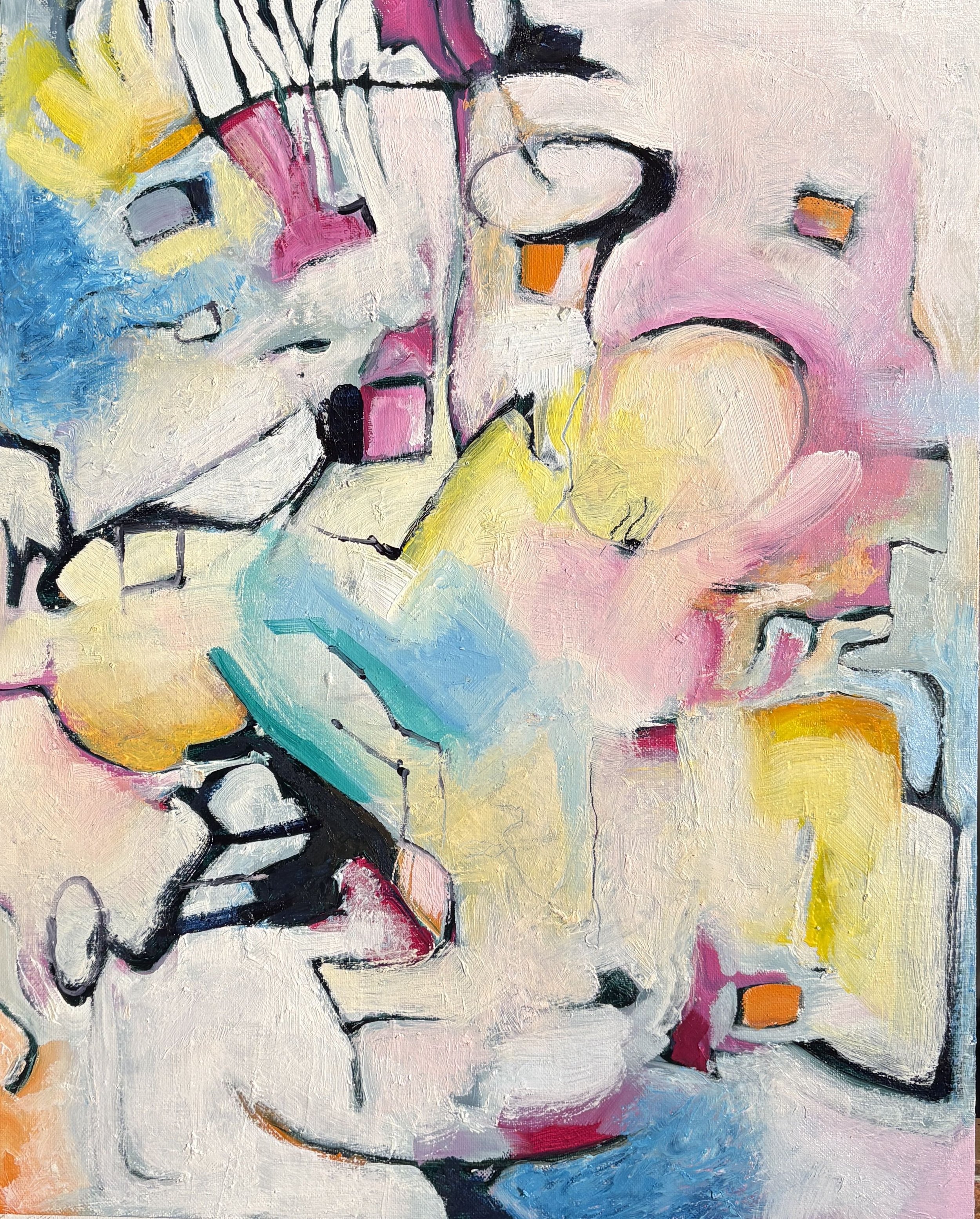 “Bouncy House”/December 2025/20” x 16”/Oil paint and oil sticks on stretched canvas/ $350