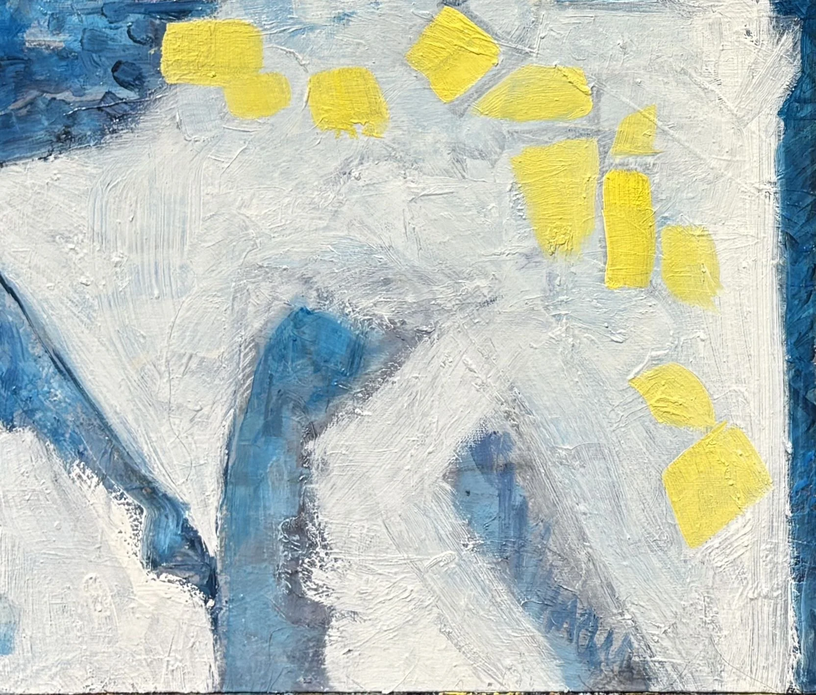 “Sunlight on Ice”/January 2026/9” x 12”/Oil paint and oil sticks on linen panel/ $160