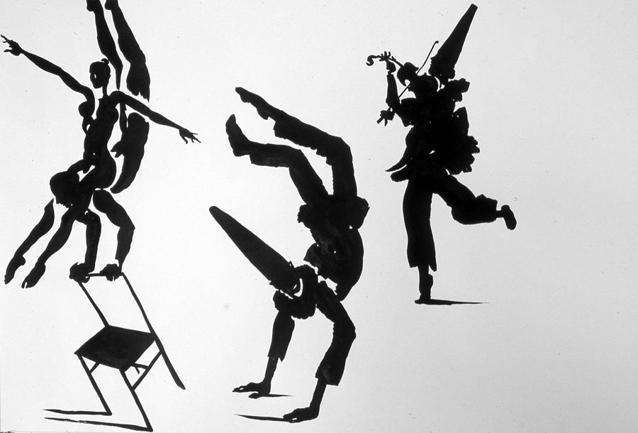 Comedia Sketches 1 (1989) - Ink on Paper, 47 x 36 in.