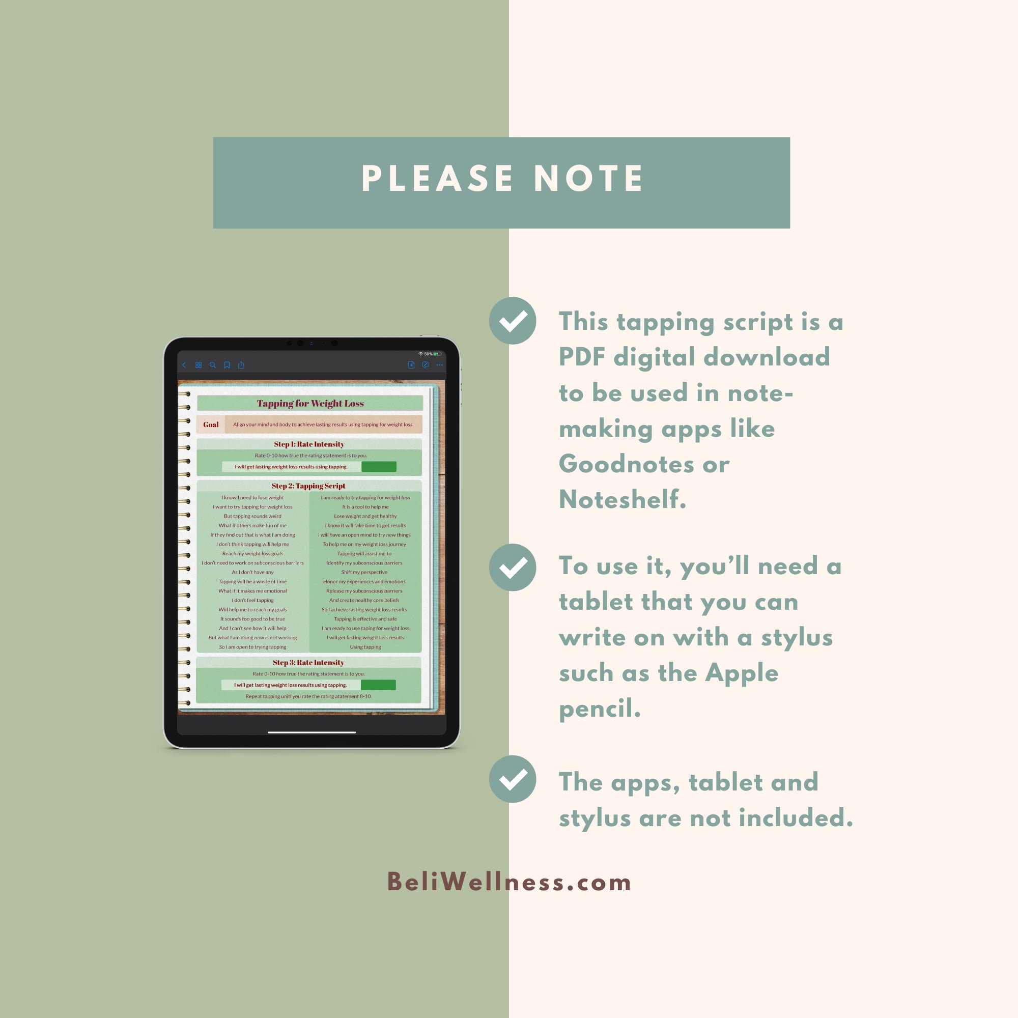 Image of what to note about the page