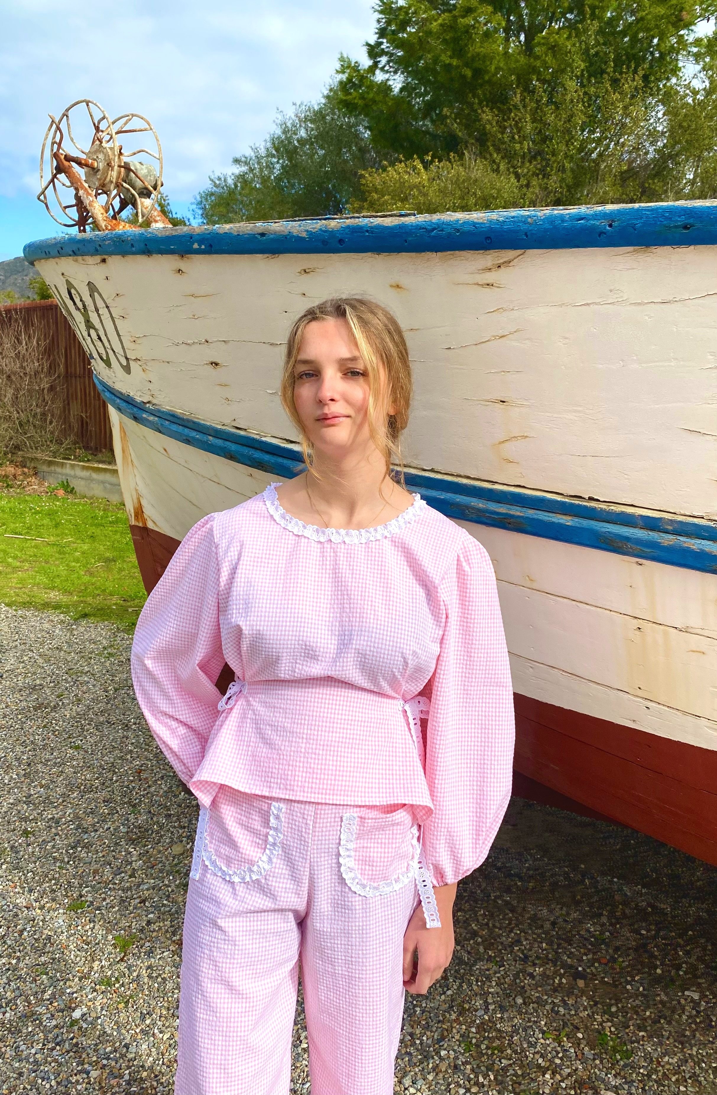Blouse vichy rose