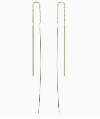 Delicate needle and thread earrings available in gold and silver at Apres Soleil Tans & Boutique.