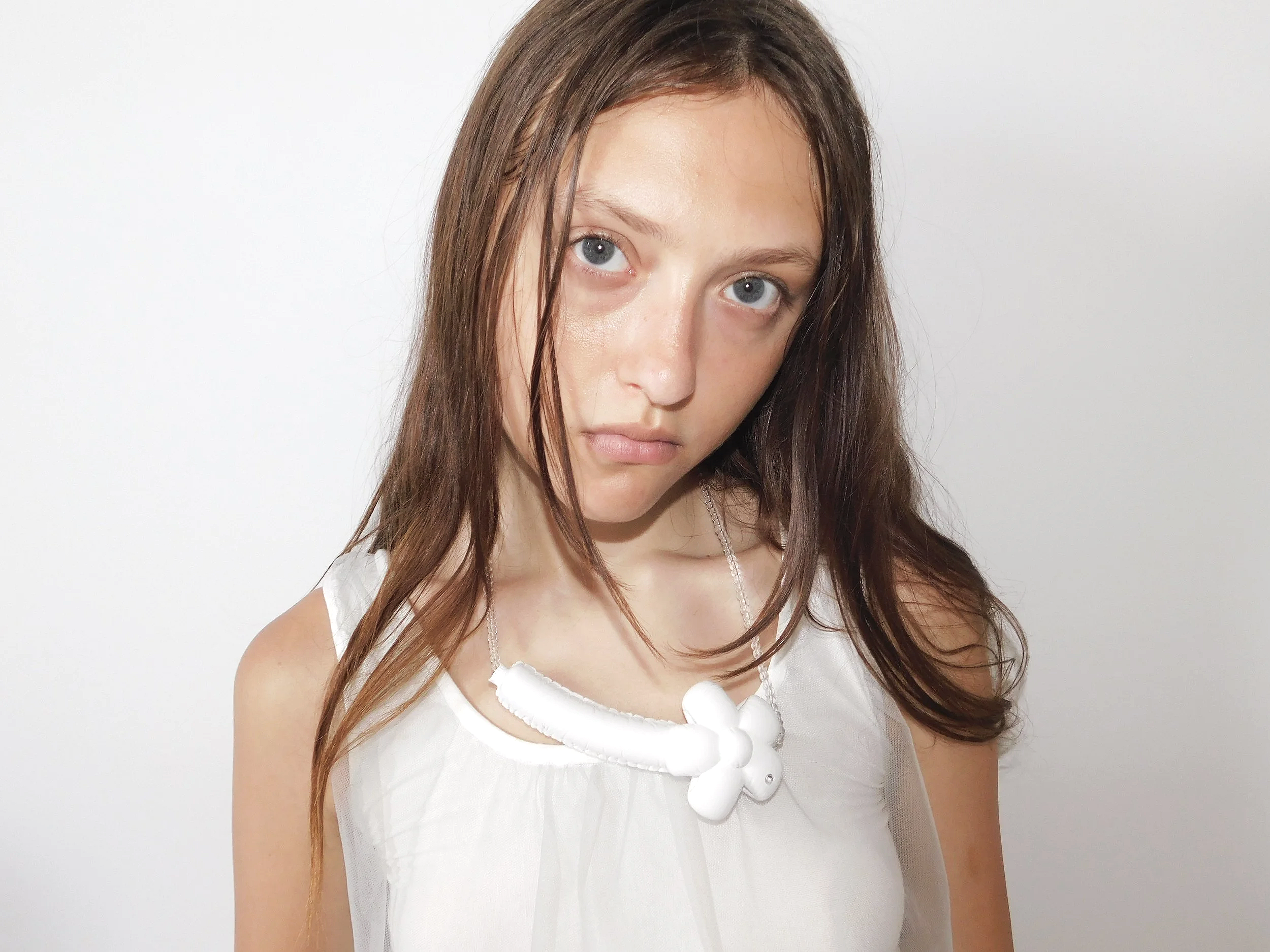 BALLOON FLOWER BIG PENDANT NECKLACE