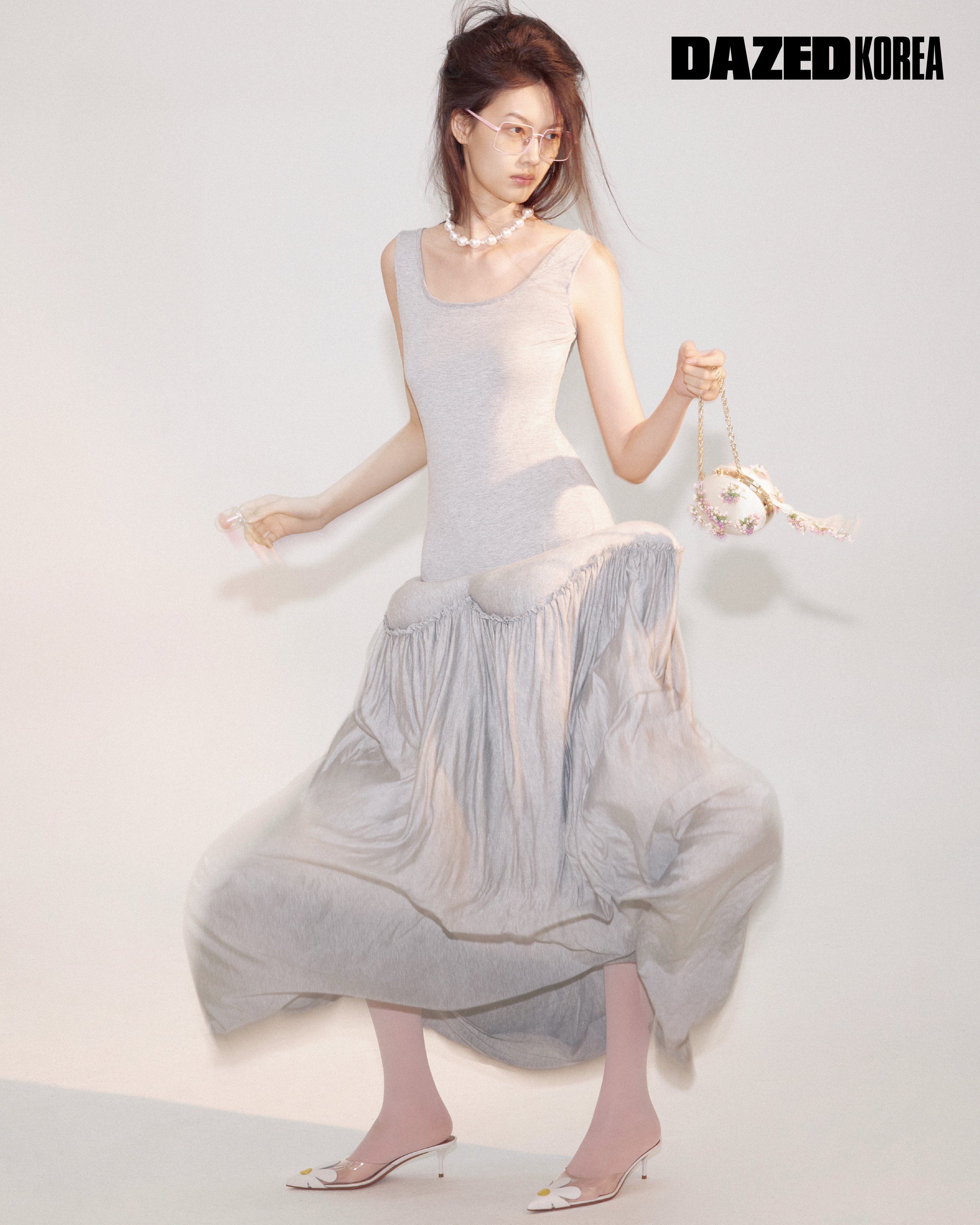 DAZED KOREA Sept Issue wearing Grey Stower Tank Dress 