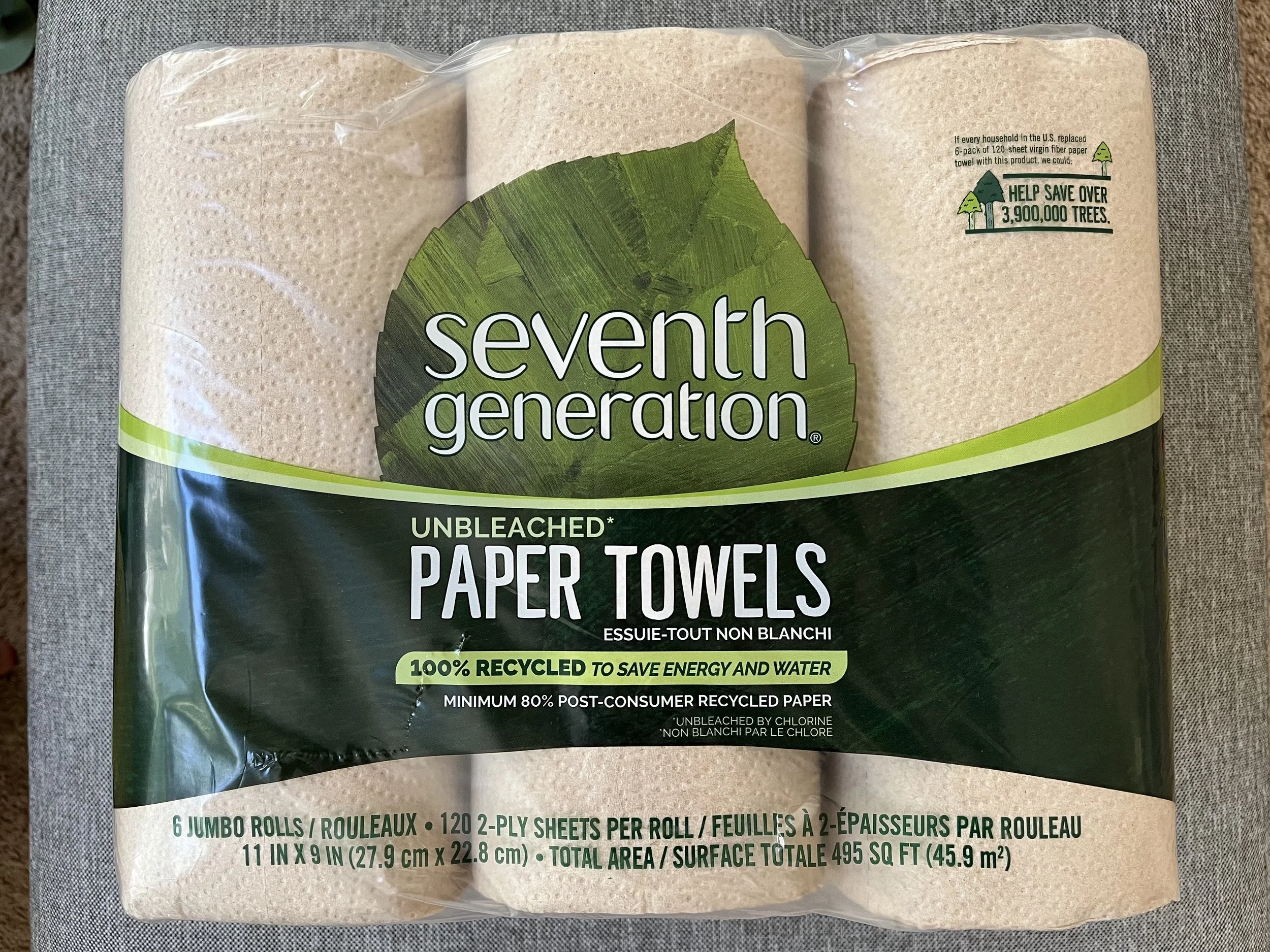 Seventh Generation unbleached paper towels roll