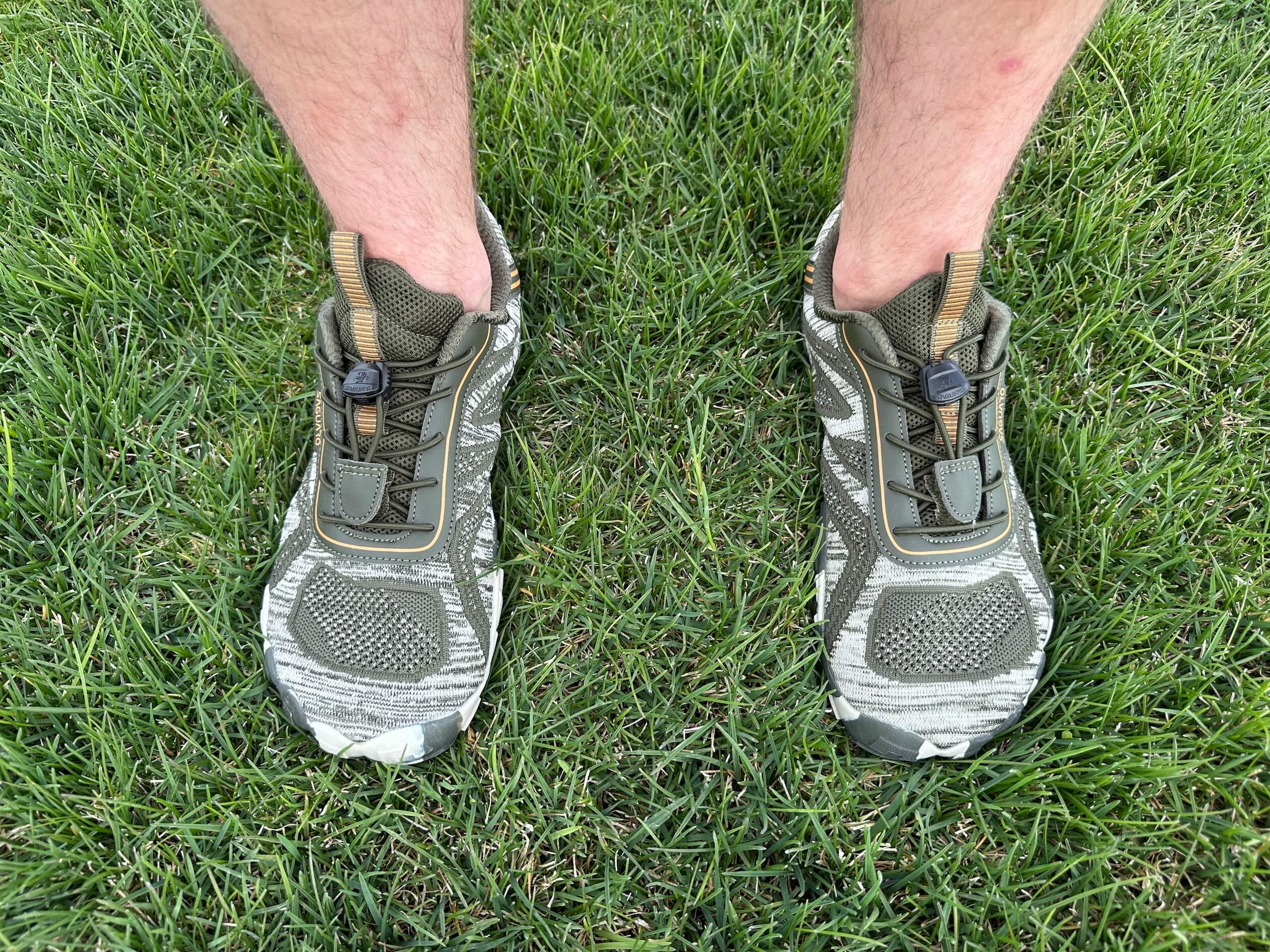 man wearing mens active II saguaro barefoot shoes