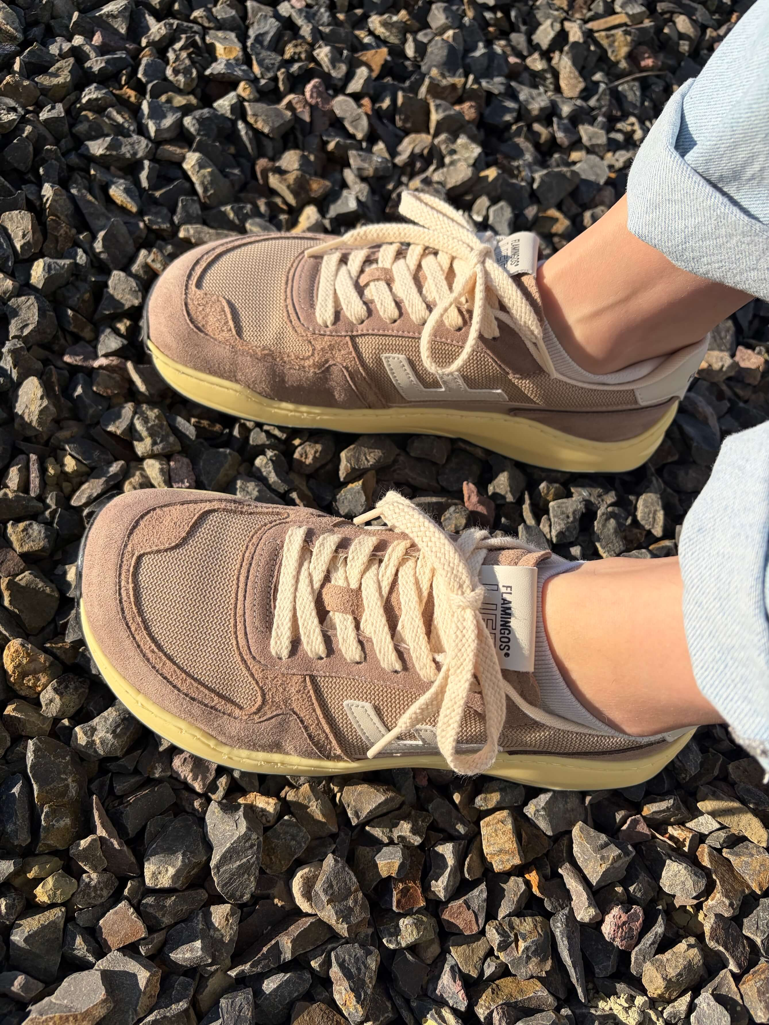 woman wearing flamingos life barefoot zero drop sneakers
