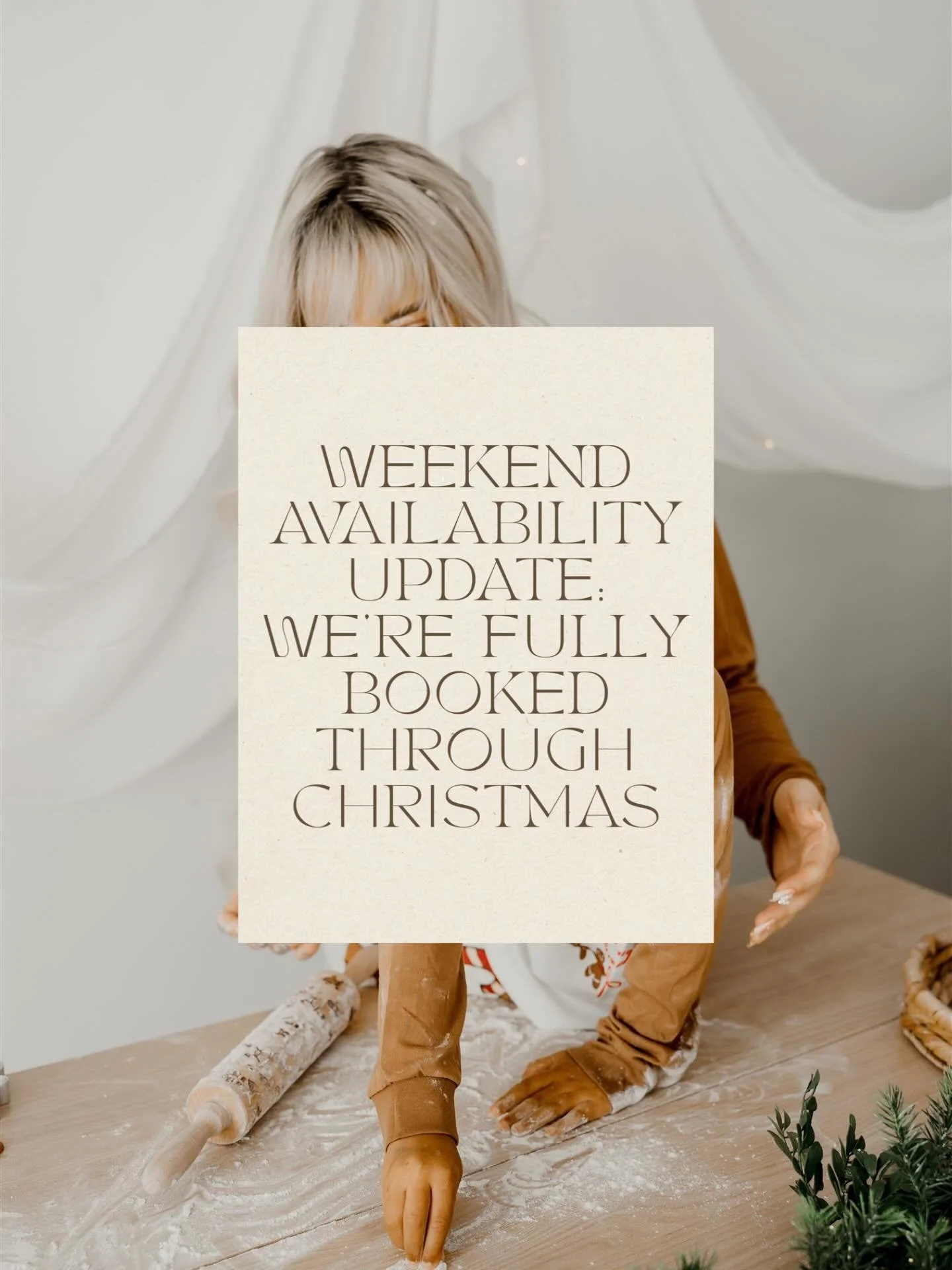 Weekend dates are fully booked until the new year! If you still need to squeeze in some last-minute sessions, we do have limited weekday openings available! 🎄✨