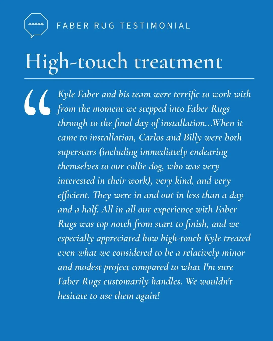 It&rsquo;s Five Star Friday. ⭐⭐⭐⭐⭐

A beautiful rug or carpet is only part of the experience&mdash;the time, care, guidance, and follow-through matter just as much.

We&rsquo;re grateful when customers take a moment to recognize the service behind th