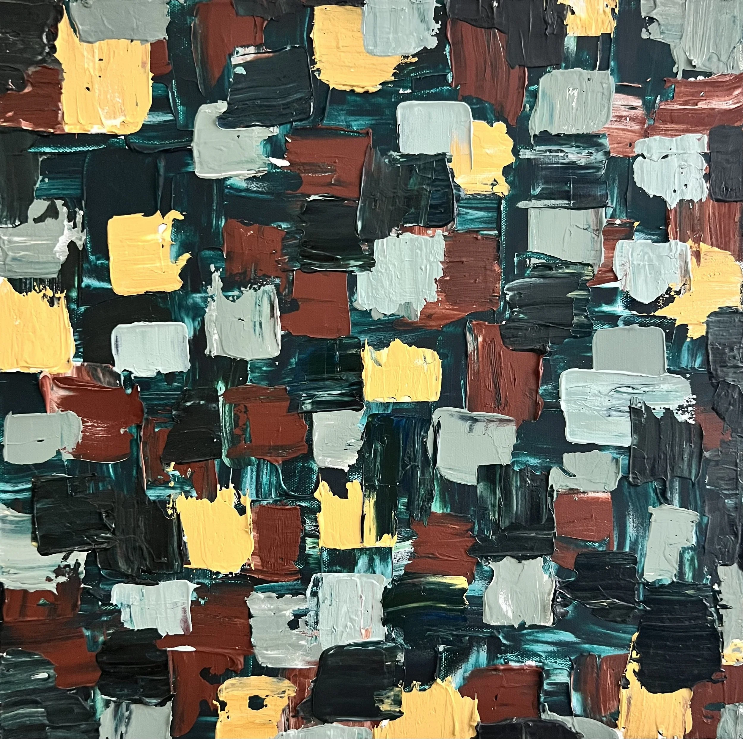 Abstract Expressions: Original 16x16 Acrylic Painting on Canvas
