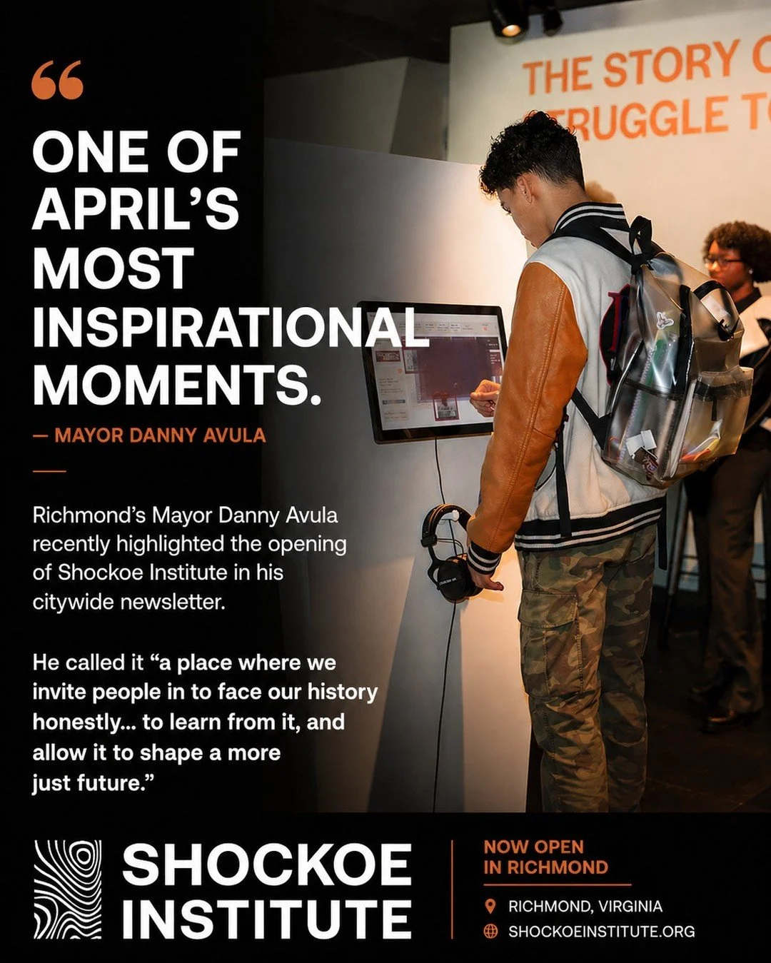 Richmond&rsquo;s Mayor @dannyavula recently highlighted the opening of Shockoe Institute's 𝙀𝙭𝙥𝙖𝙣𝙙𝙞𝙣𝙜 𝙁𝙧𝙚𝙚𝙙𝙤𝙢 in his citywide newsletter as one of the most inspirational moments of the month.

He described Shockoe Institute as:
&ldquo;