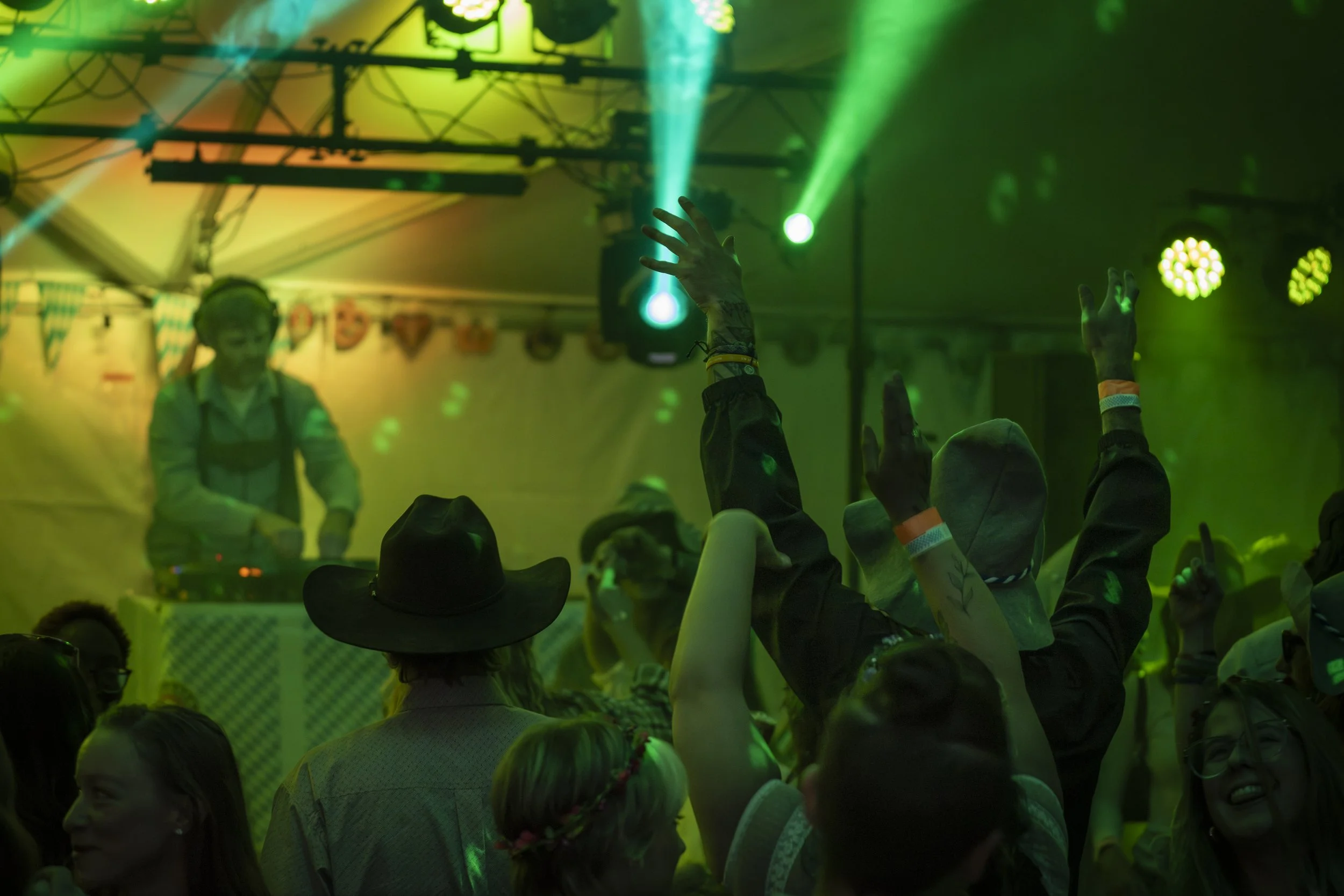 Friday night dance floor under the Big Sky Oktoberfest tent