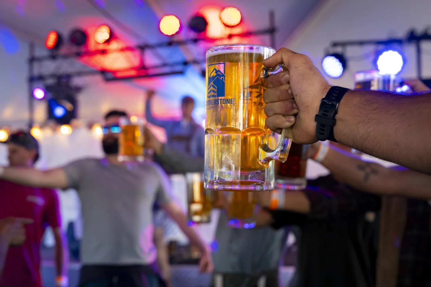 Stein Holding competition lineup in the tent