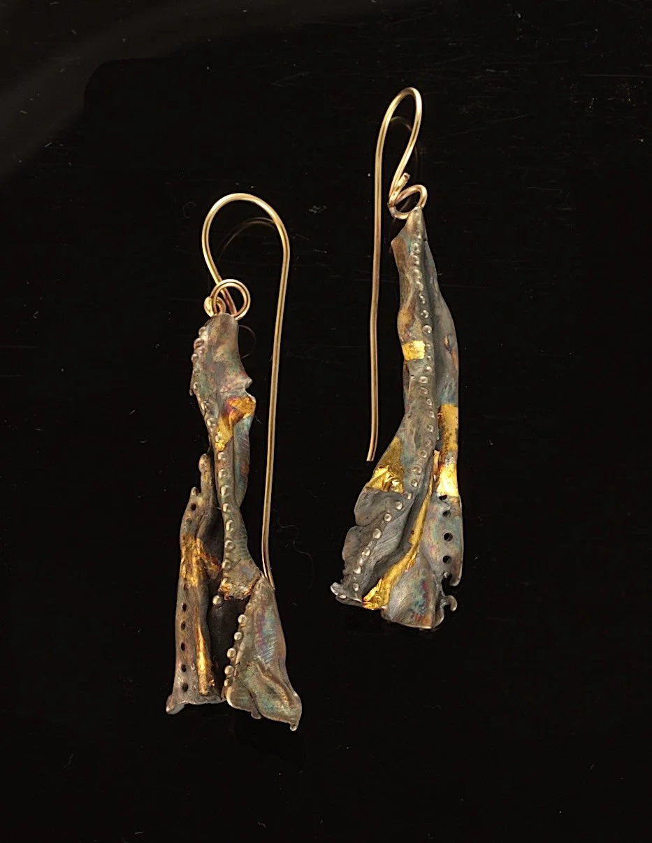 Sea Foliage earrings. Sterling Silver, 14k Gold, Kuem-boo.. $900. 2025