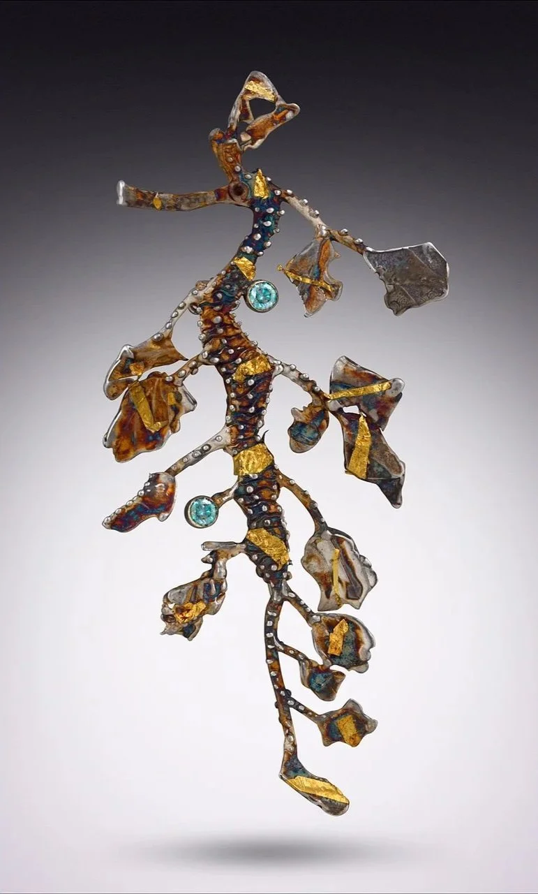 Dragon of Sea and Space--with moissanites (sold)