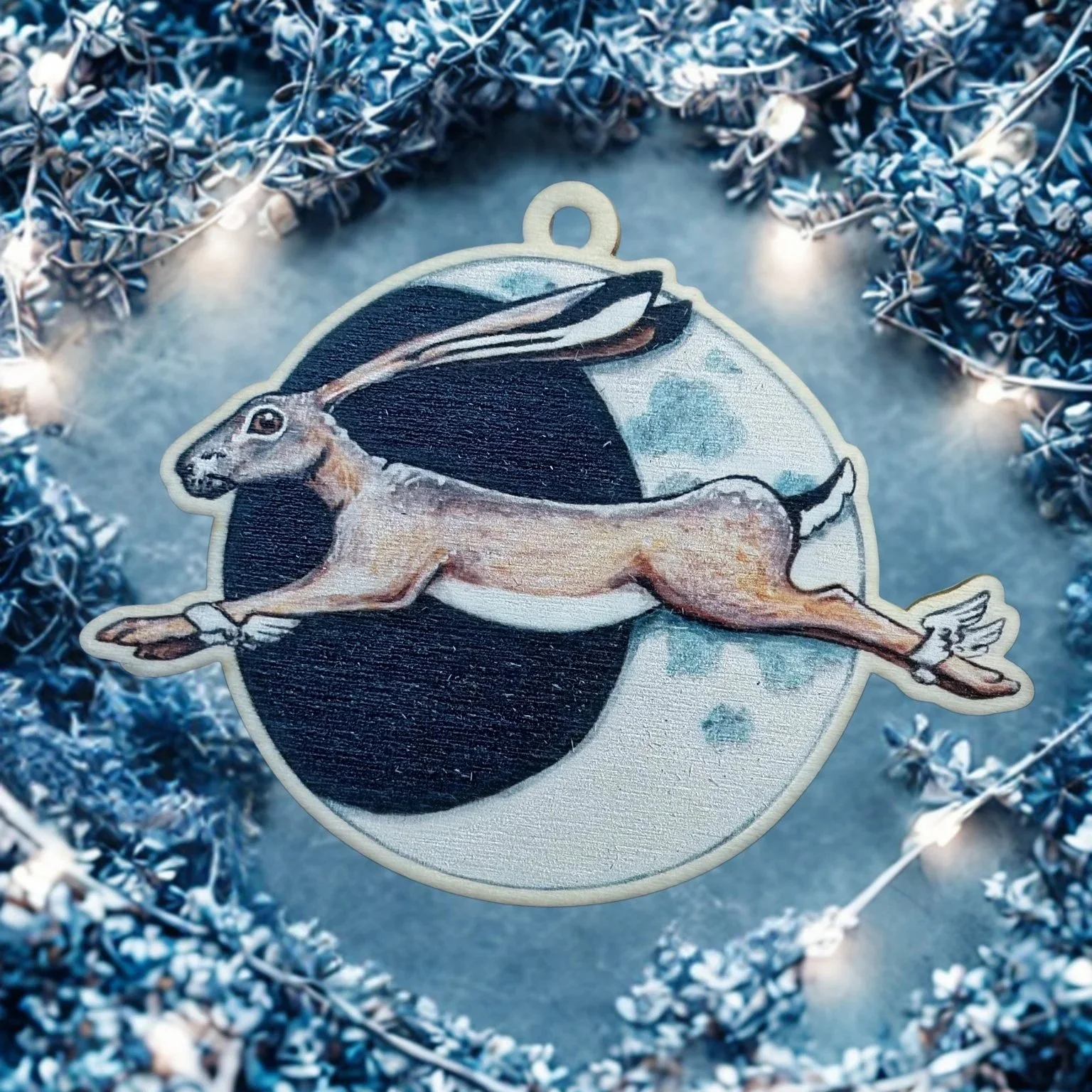 Moon Hare, Wooden Decoration