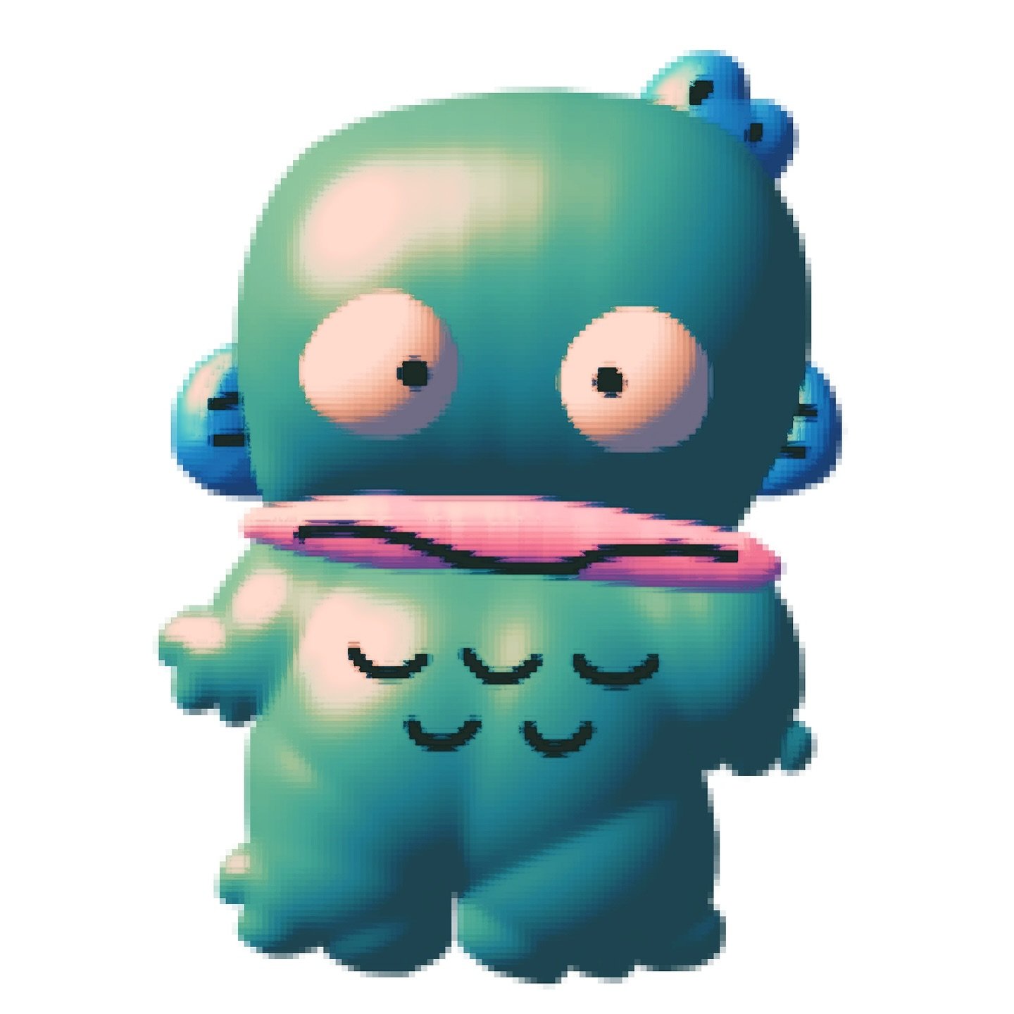 Hangyodon! My fav Sanrio character!!!🐟💜 going to bed now😴💤🥱 #hangyodon #sanrio #3dart