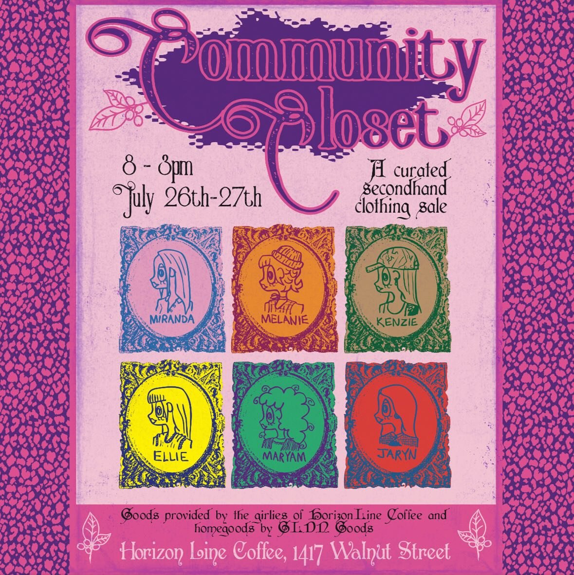 Fun commission for my friends over at @horizonlinecoffee ! Had so much fun drawing and designing this!😊 They are doing a fun little pop up vintage clothes and homegoods sale! 

July 26th-27th from 8am to 3pm!

#design