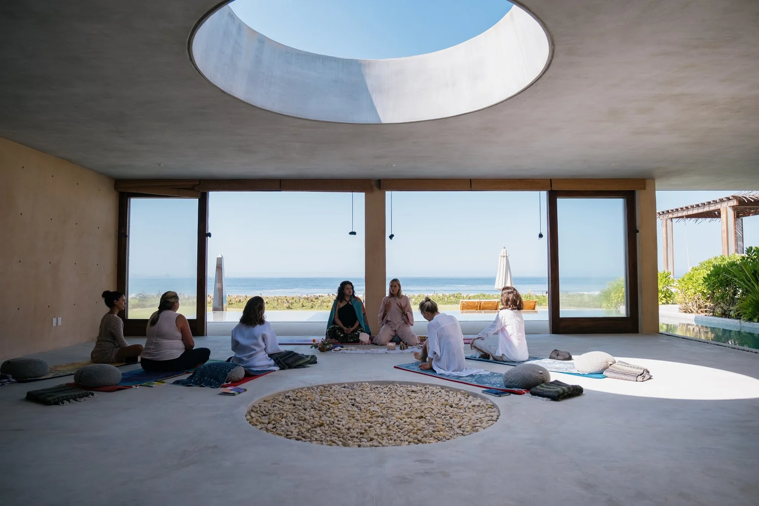 Breathwork at the Mexico retreat