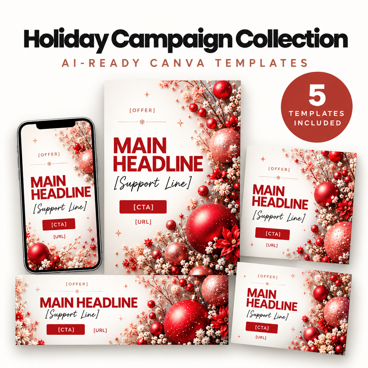 Holiday Campaign Collection | AI-Ready Canva Templates