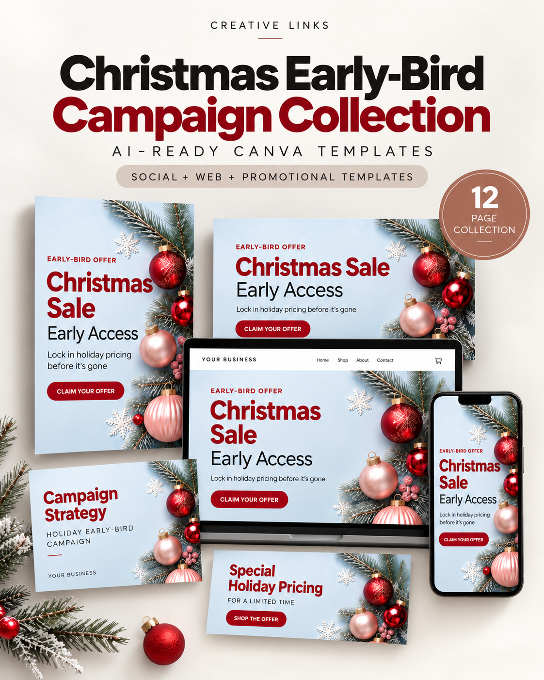 Holiday Campaign Collection | AI-Ready Canva Templates