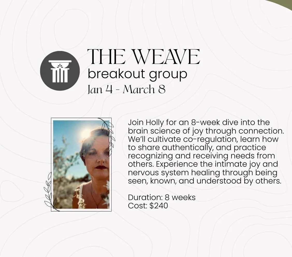 If you&rsquo;ve been craving deeper support, steadier rhythms, or a space to be held week after week&hellip; Hollie&rsquo;s 8-week Weave Breakout Coaching might be your next yes.

This small, heart-centered group explores emotional awareness, somatic