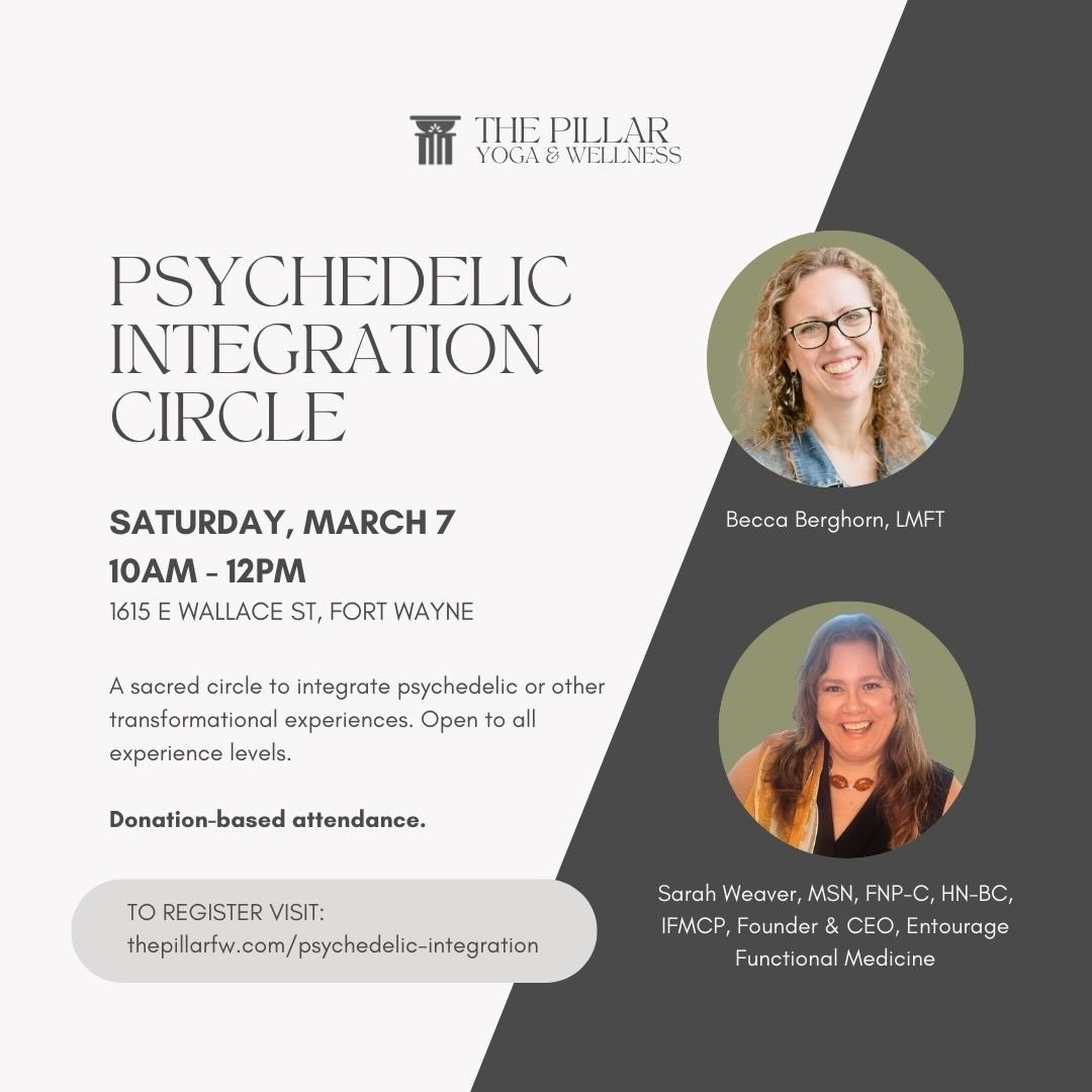 There are experiences that open us... and then there are spaces that help us integrate what was opened.
This Saturday from 10-12, we gather for our Psychedelic Integration Circle at The Pillar &mdash; a space to gently unpack, reflect, and make meani