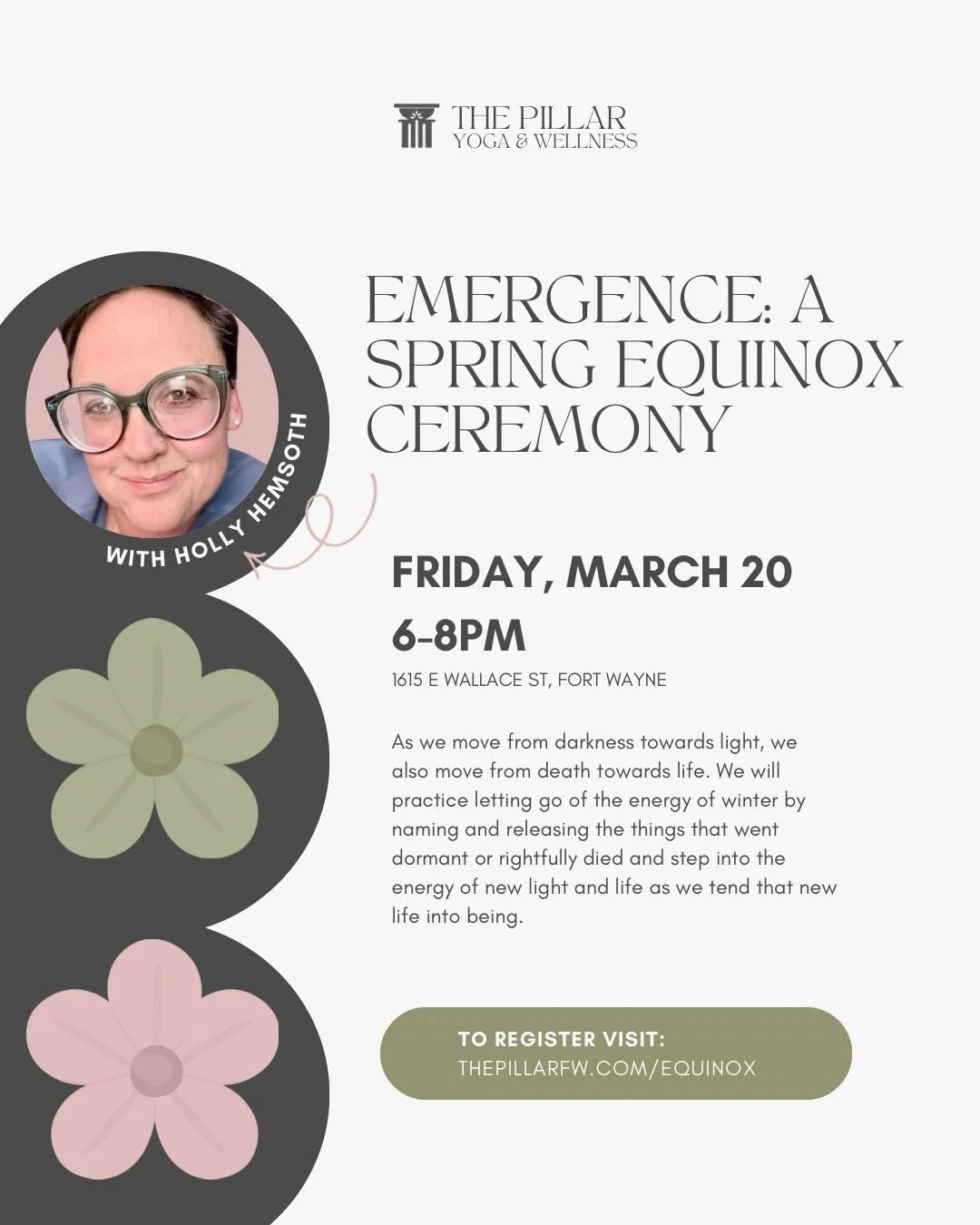 Emergence: A Spring Equinox Gathering

Join us for an intentional evening of aligning our lives with the energy of the seasons around us.

The Spring Equinox marks the turning point from darkness toward light, from the stillness of winter toward the 