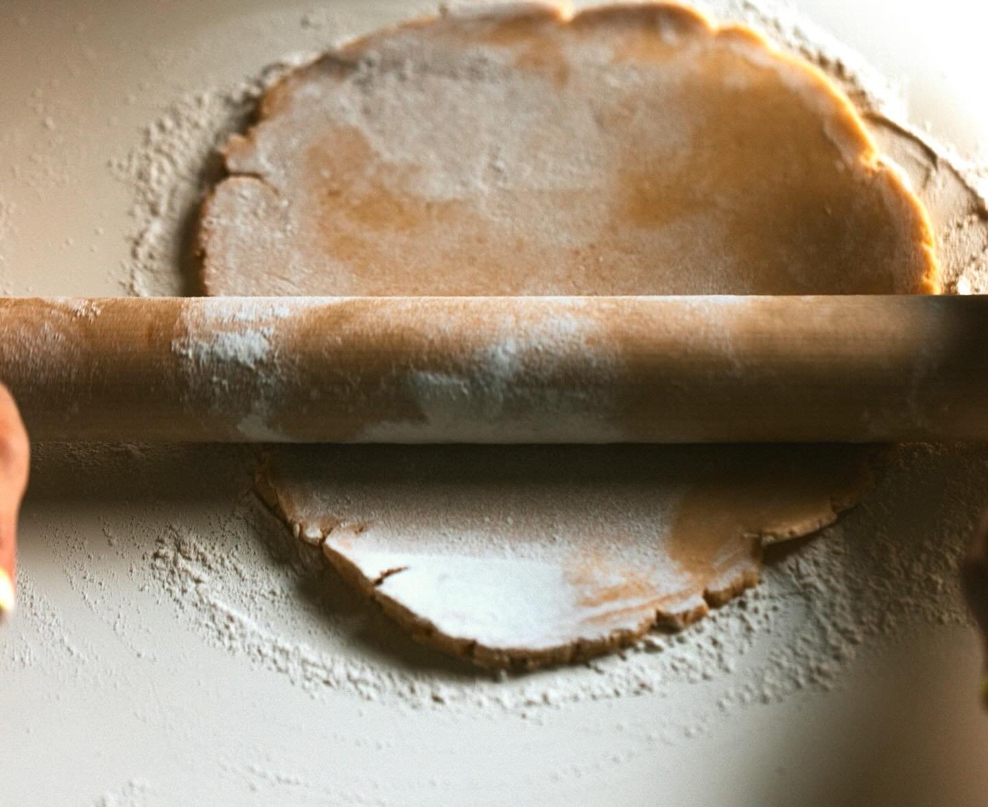 All of our galettes start with just four ingredients: butter, flour, salt, and water. That&rsquo;s it! We cut the butter into the flour by hand, add cold water, and gently bring the dough together to keep the dough light and flaky. After resting, it&