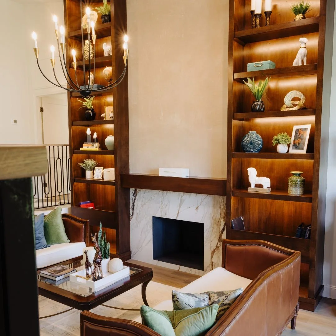 Designing bookcases to the ceiling and adding lights to each shelf...it's become the clients favorite part of their home remodel! 

#barriewilsoninteriors 
#LuxuryLiving #InteriorDesignGoals #CustomRemodel #HomeTransformation #ElegantInteriors #Luxur