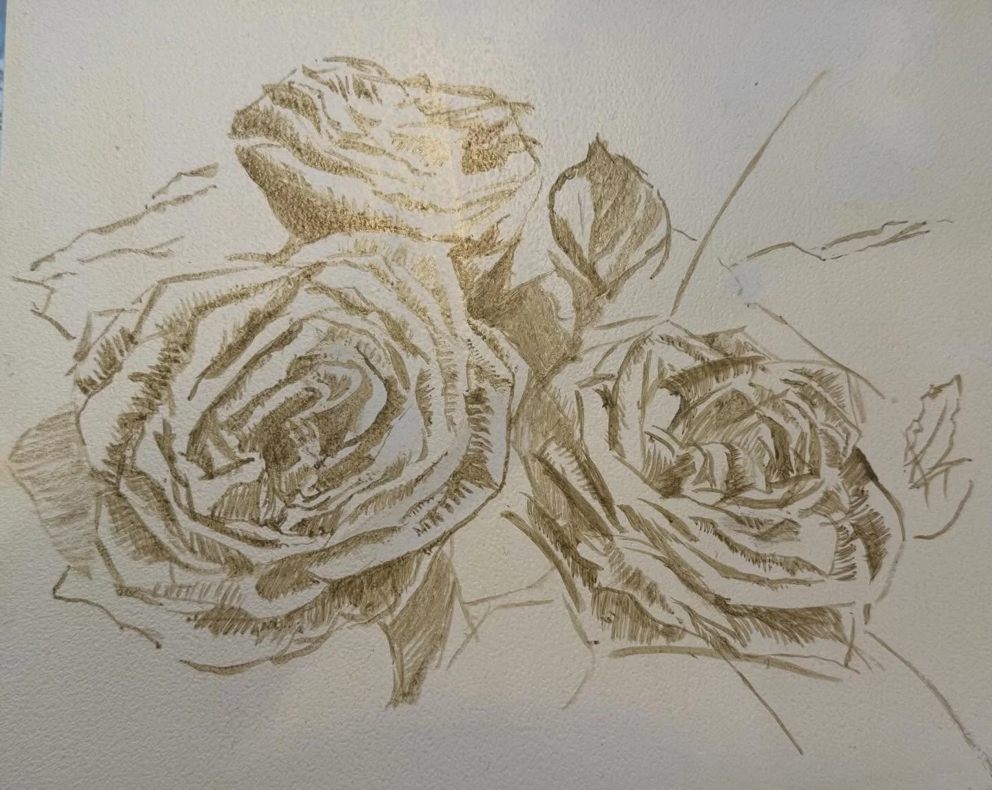 Working on egg tempera verdaccio (under painting) on Artefex Tempanel. #eggtempera #verdaccio #flemishpainting #ojaiart