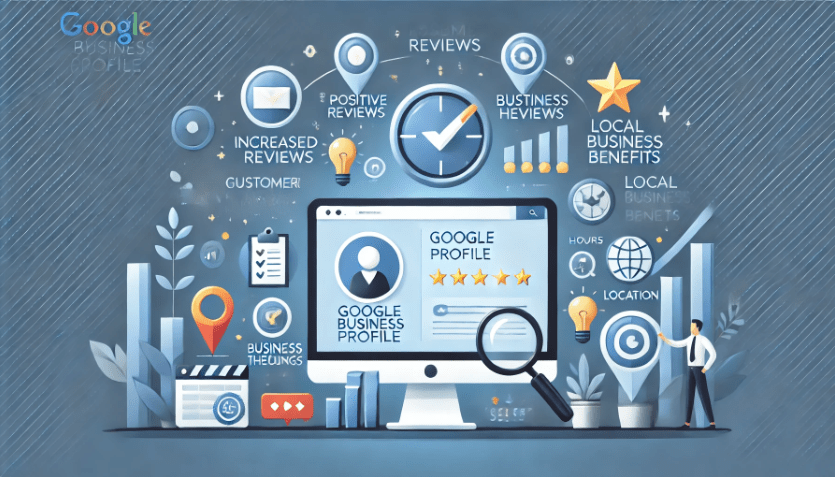 Google Business Profile - displaying reviews, business listing and location