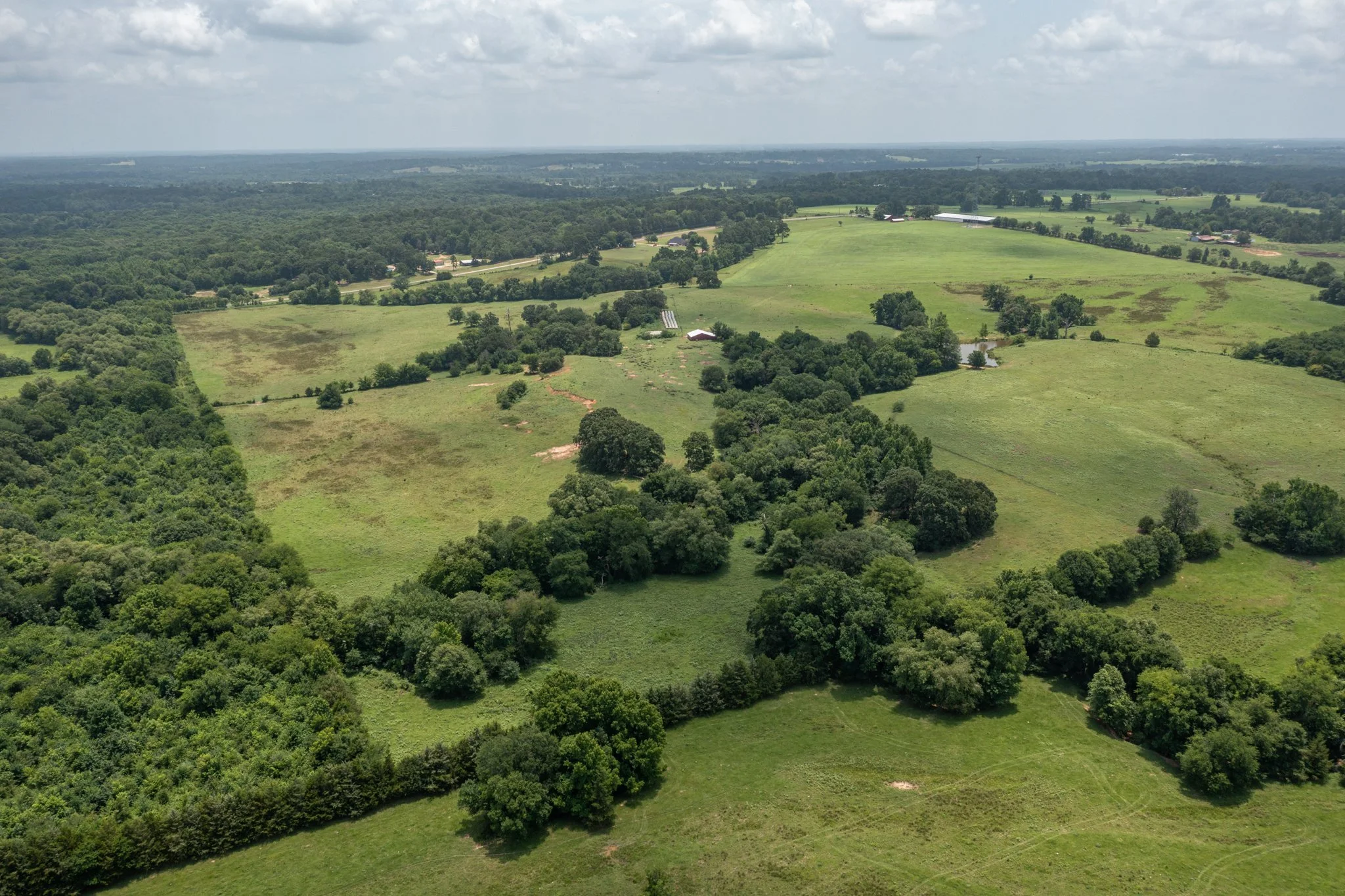 Drone aerial photo of 48 acres in Winnsboro, Texas
