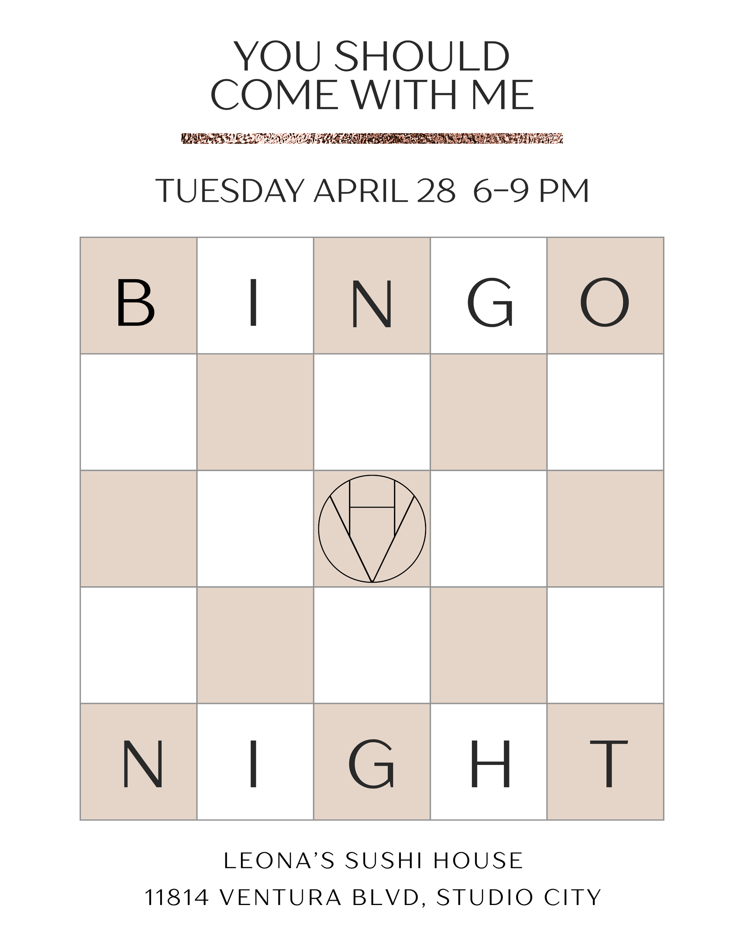 You Should Come With Me: Bingo Night