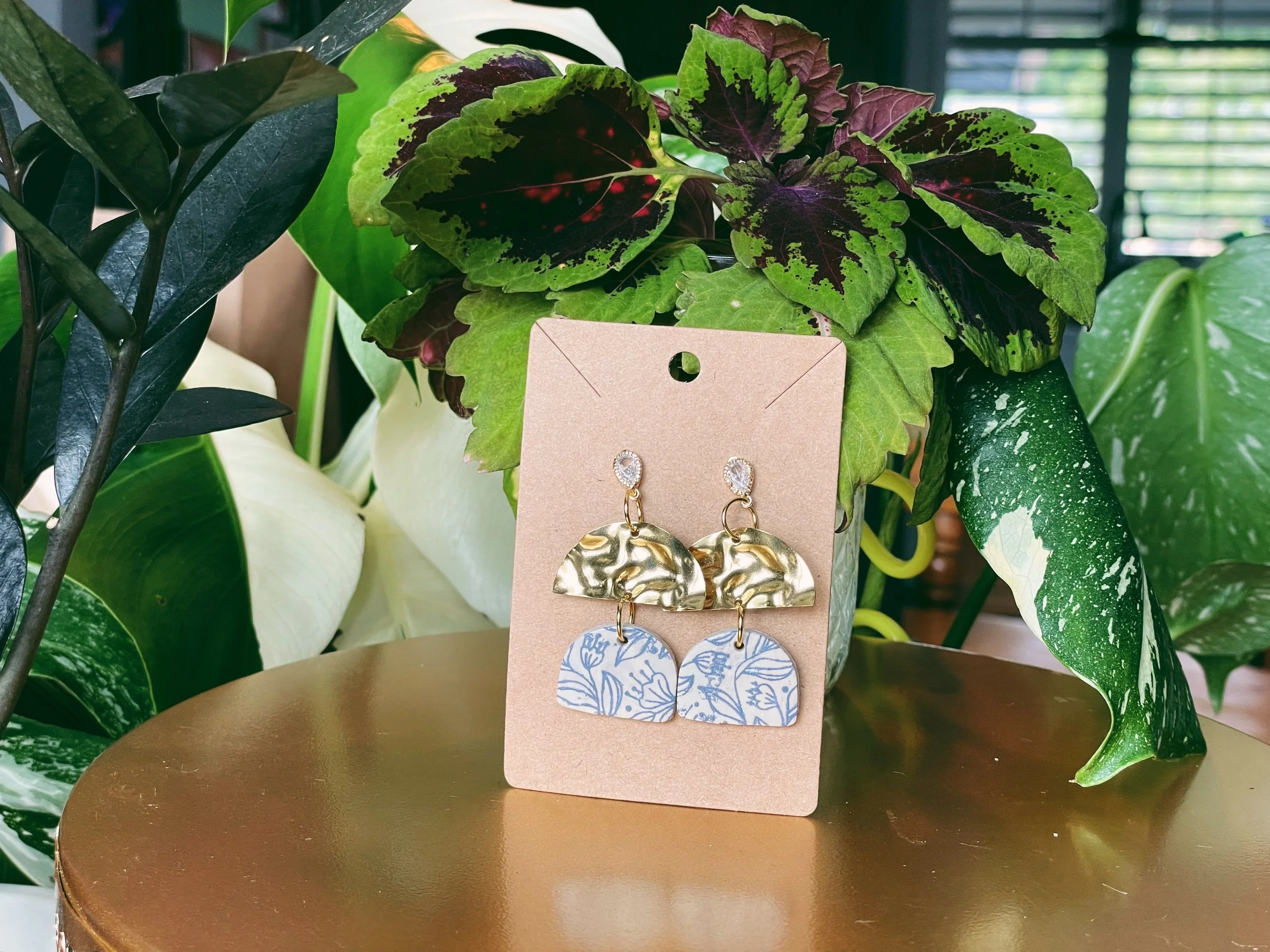 Blue Botanical Earring Collection