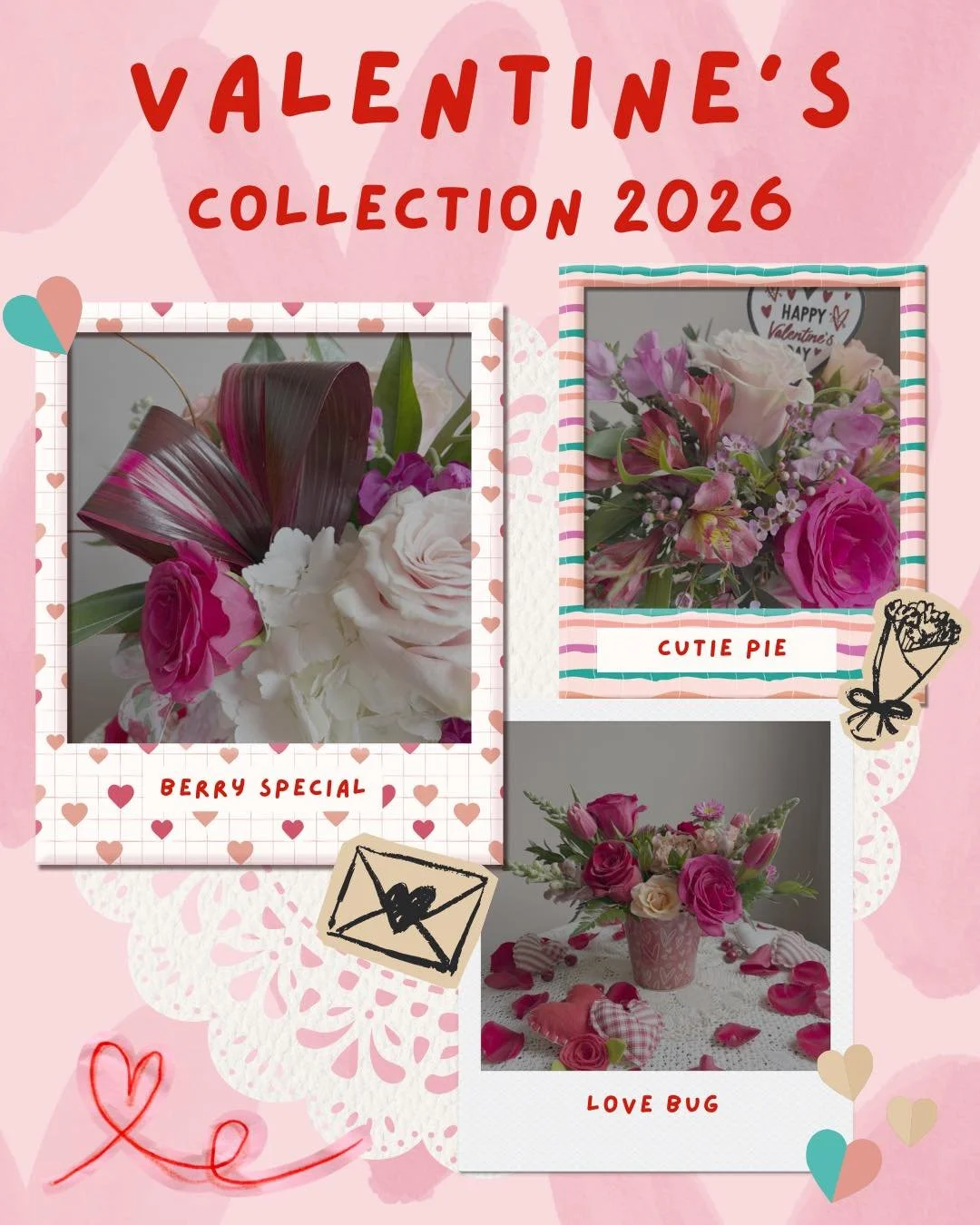 The Valentines Collection is now live! Check out our beautiful selection of arrangements at all price points. There are several pre-made arrangements to choose from or select one of our Designer&rsquo;s Choice options for a one of a kind arrangement!