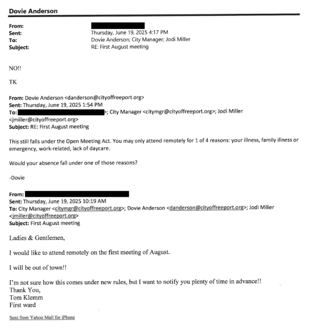 Miller Cancels August 4th Meeting — Quorum Excuse Falls Apart